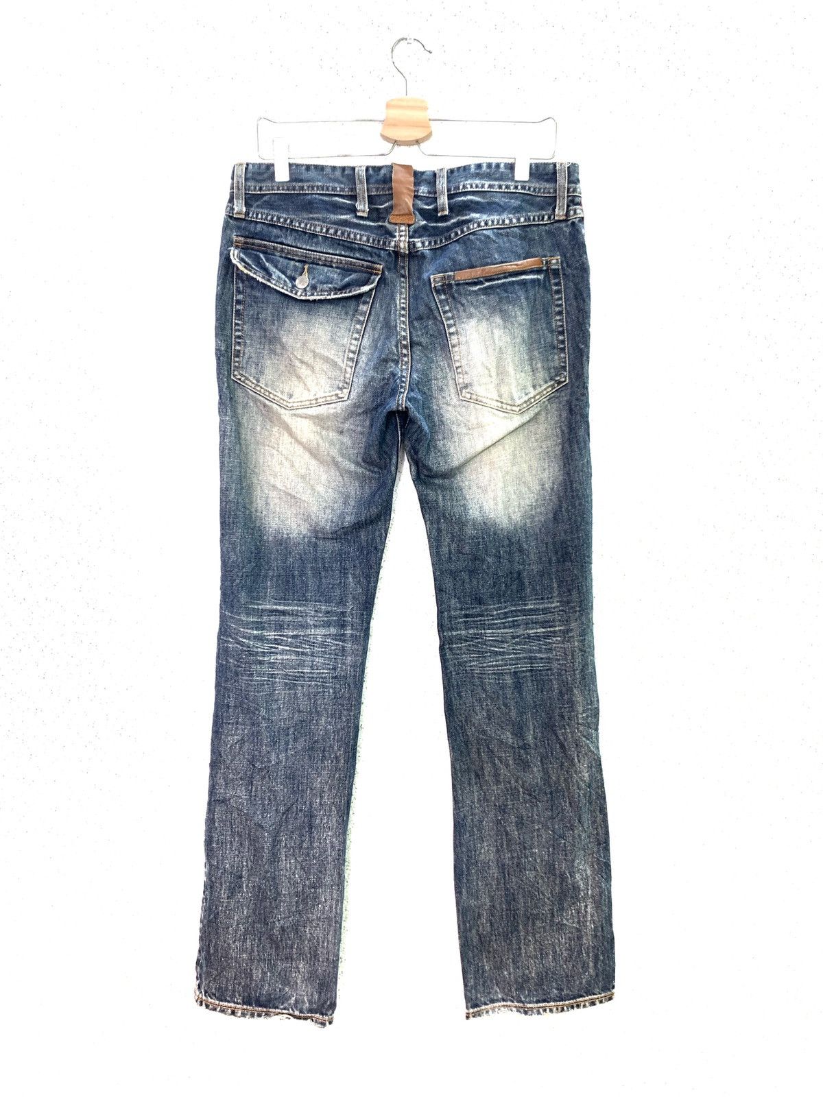 Paul Smith R.Newbold Patchwork Leather Design Denim Jeans Size US 33 - 2 Thumbnail
