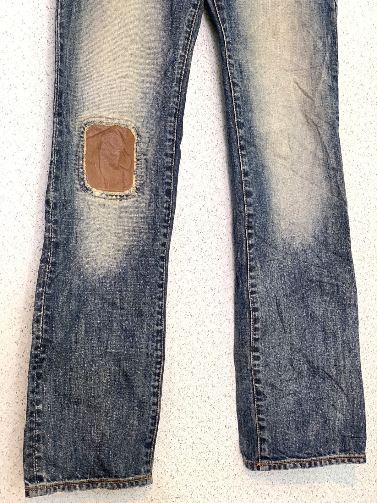 Paul Smith R.Newbold Patchwork Leather Design Denim Jeans Size US 33 - 4 Thumbnail
