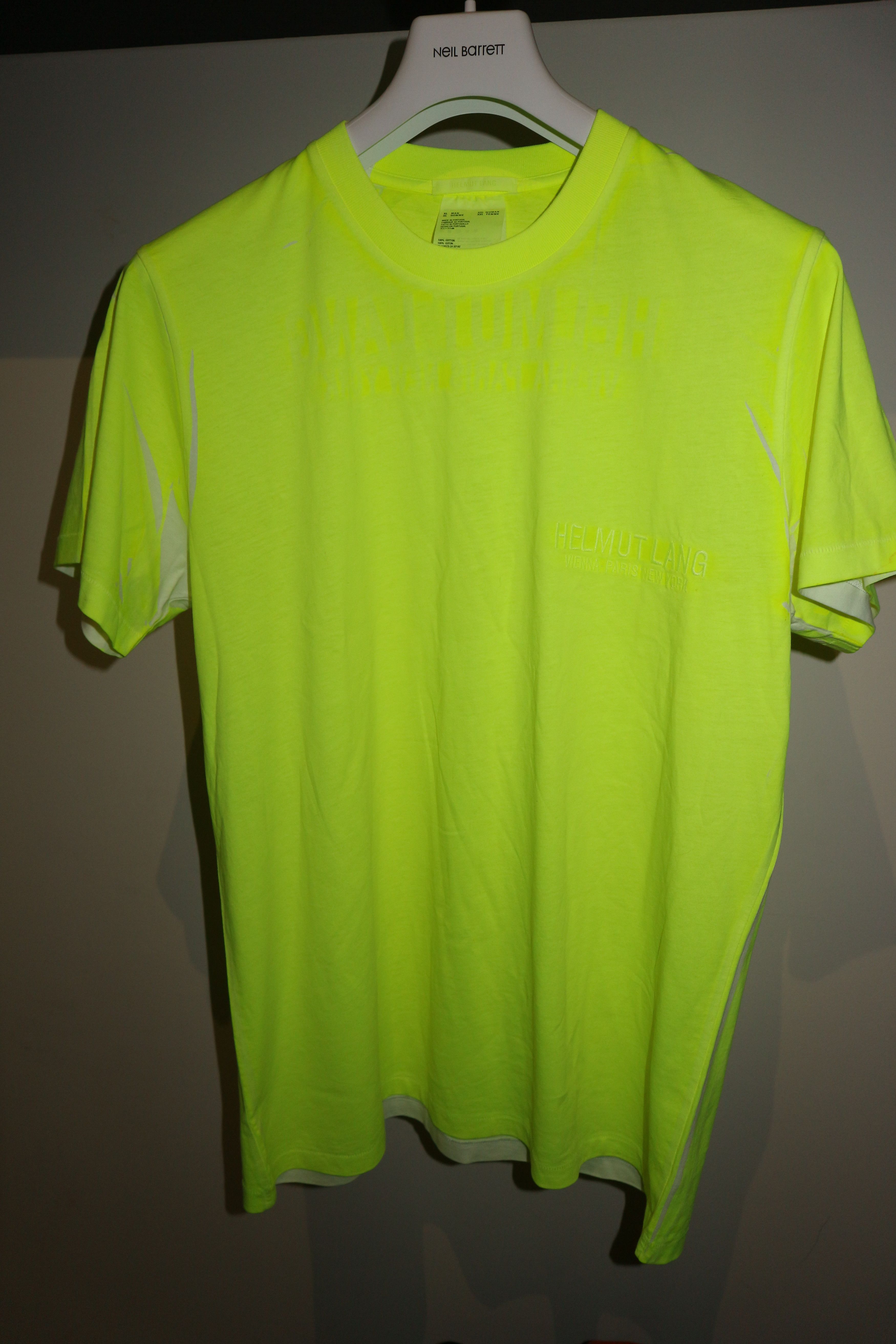 Helmut Lang embroidered logo fluo t-shirt Size US M / EU 48-50 / 2 - 4 Thumbnail