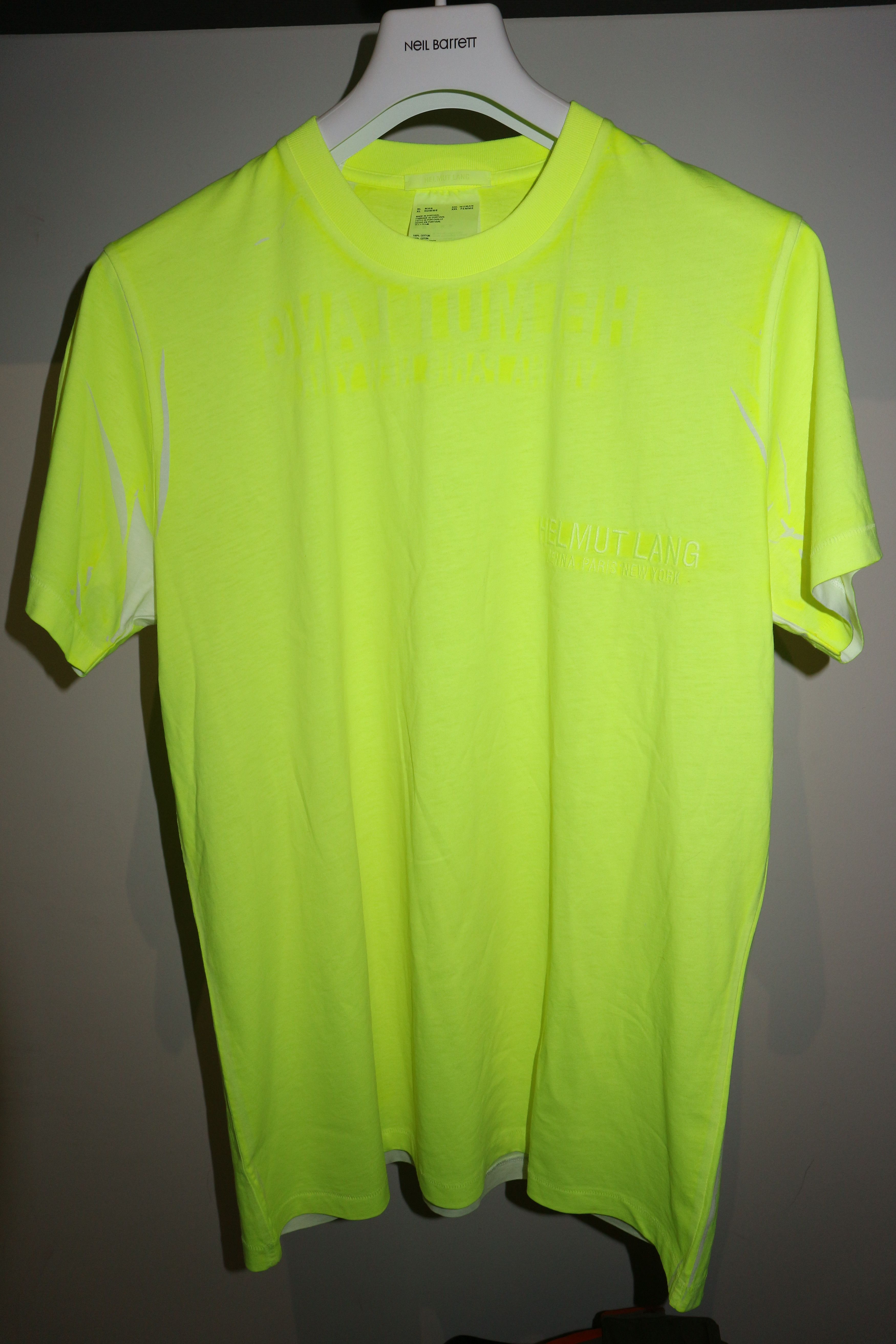 Helmut Lang embroidered logo fluo t-shirt Size US M / EU 48-50 / 2 - 1 Thumbnail