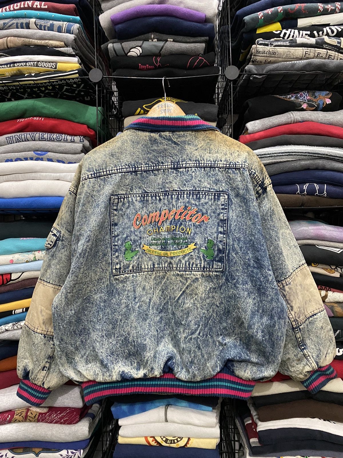 Vintage VINTAGE ORANGE GAL DENIME FADED JACKET Size US L / EU 52-54 / 3 - 1 Thumbnail