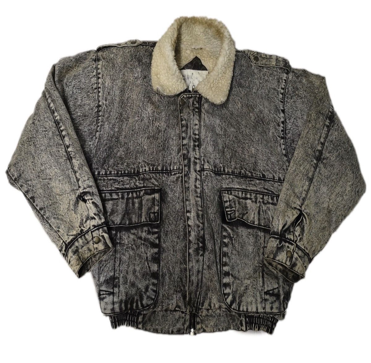 Japanese Brand × Vintage Vintage Denim Fur Jacket Like Bomber Style Size US L / EU 52-54 / 3 - 1 Thumbnail