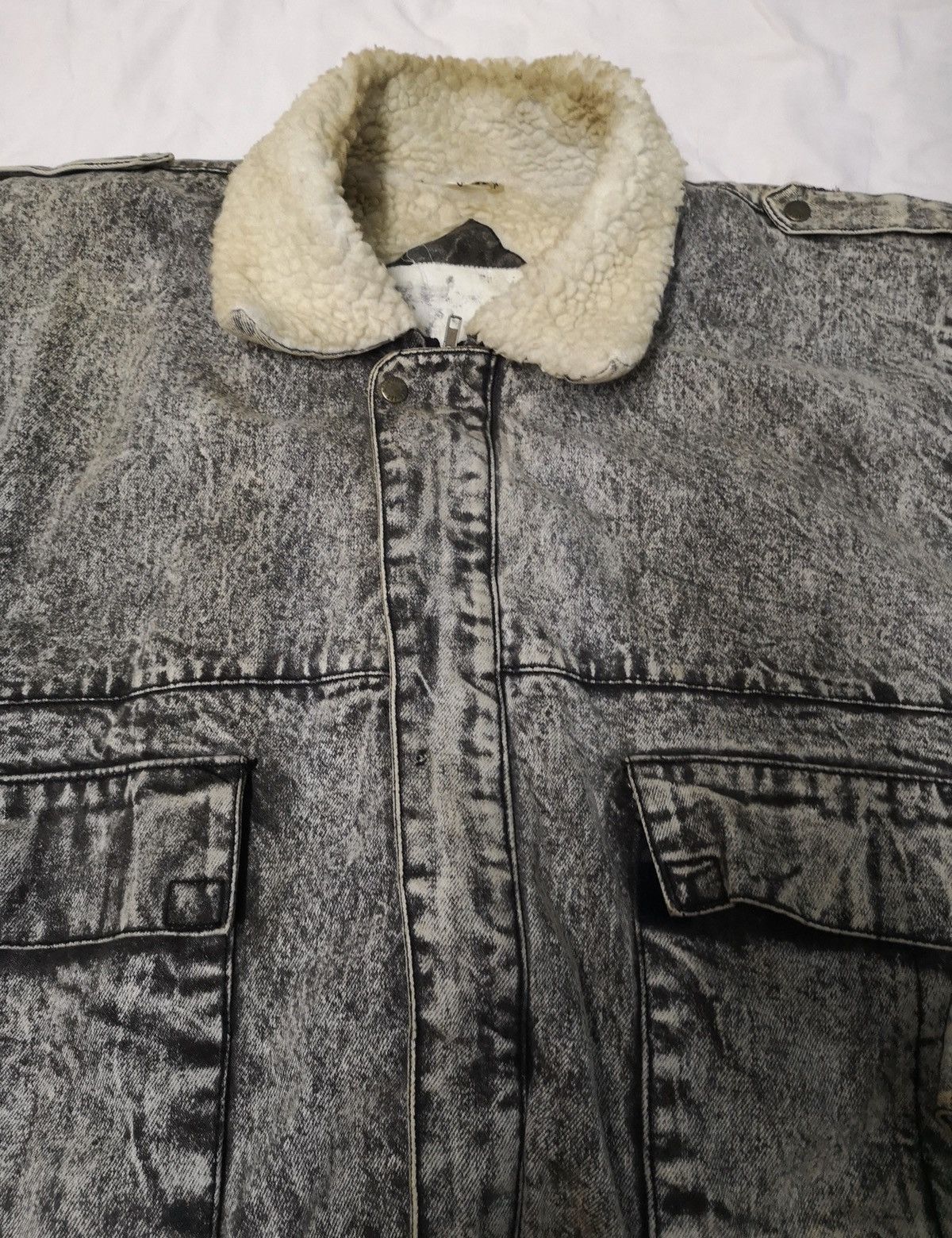 Japanese Brand × Vintage Vintage Denim Fur Jacket Like Bomber Style Size US L / EU 52-54 / 3 - 4 Thumbnail