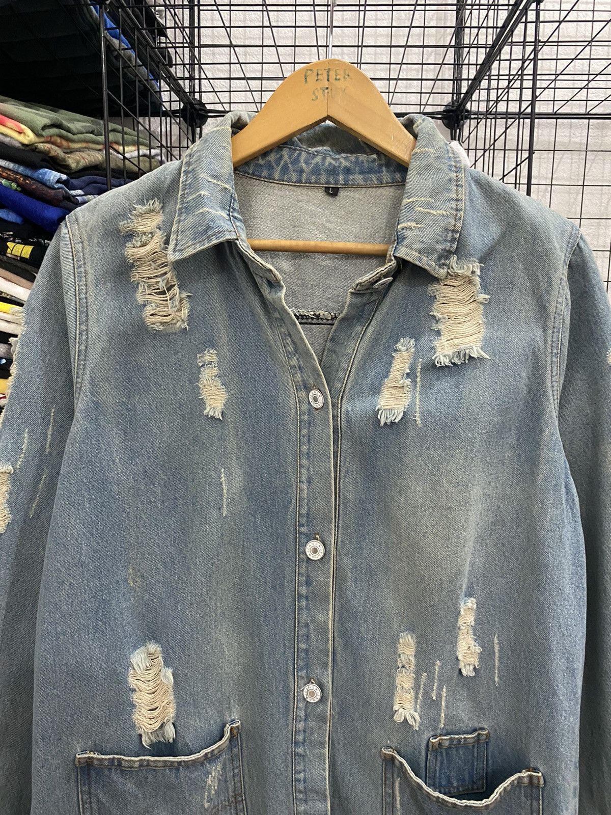 Other 🔥FINAL DROP🔥 Custom Distress Denim Jacket Nice Design Size US L / EU 52-54 / 3 - 4 Thumbnail