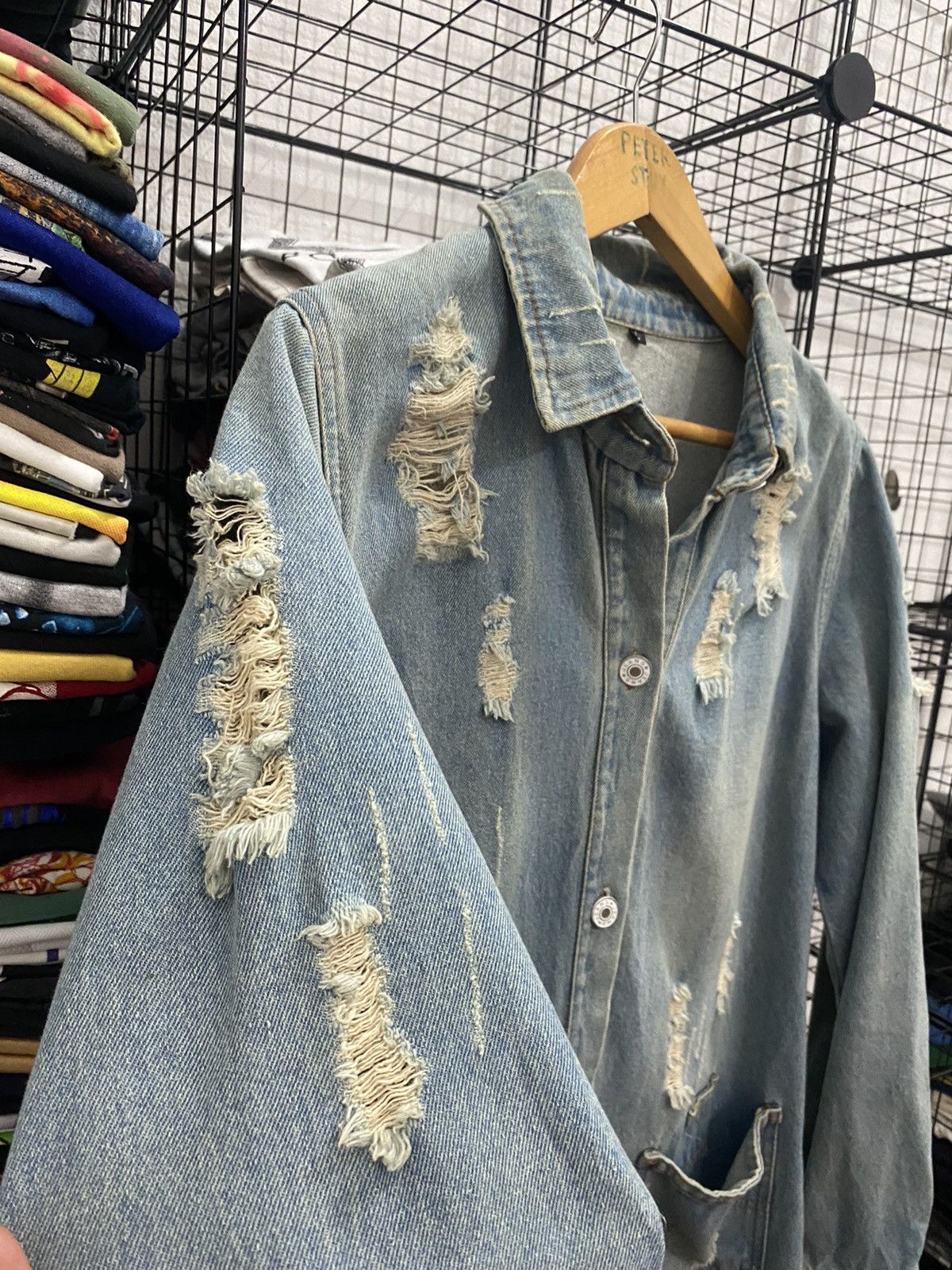Other 🔥FINAL DROP🔥 Custom Distress Denim Jacket Nice Design Size US L / EU 52-54 / 3 - 7 Thumbnail