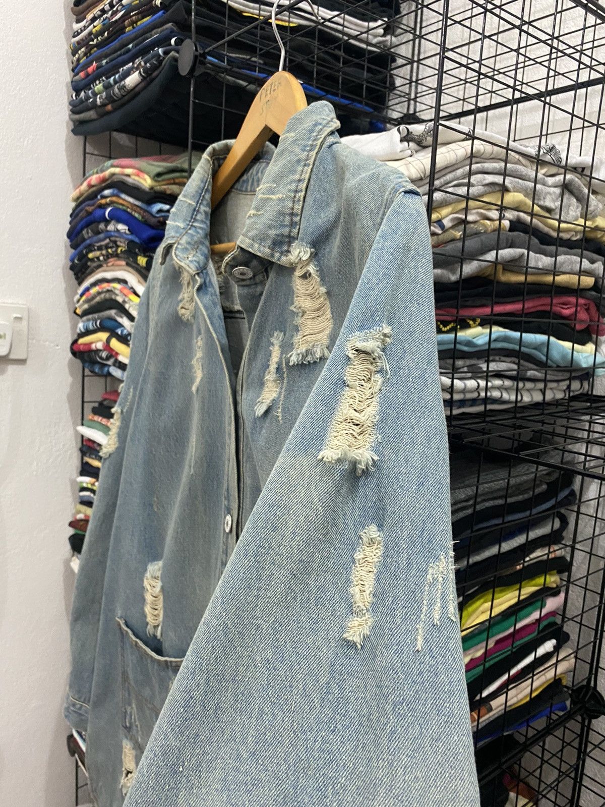 Other 🔥FINAL DROP🔥 Custom Distress Denim Jacket Nice Design Size US L / EU 52-54 / 3 - 6 Thumbnail
