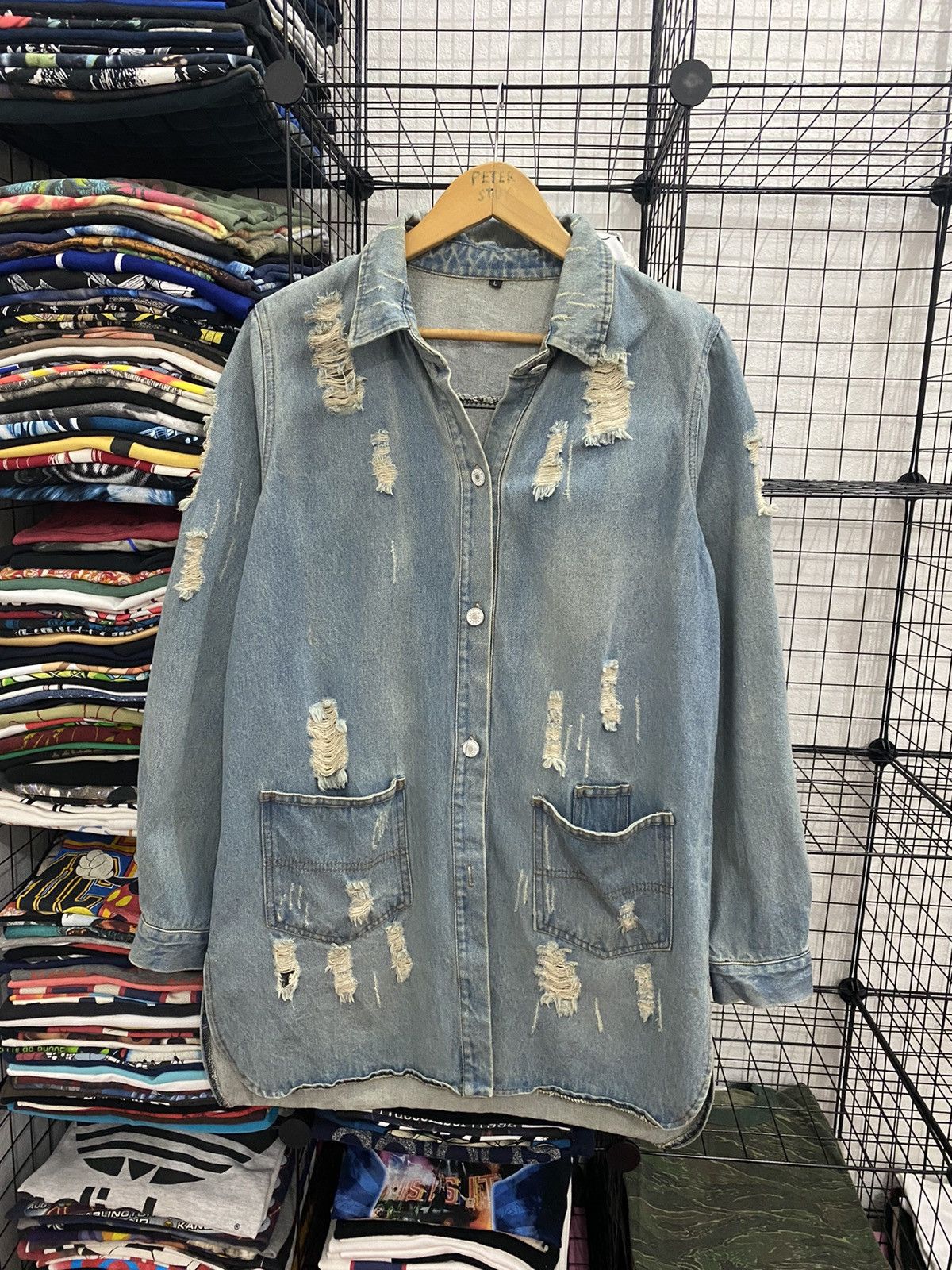 Other 🔥FINAL DROP🔥 Custom Distress Denim Jacket Nice Design Size US L / EU 52-54 / 3 - 1 Thumbnail