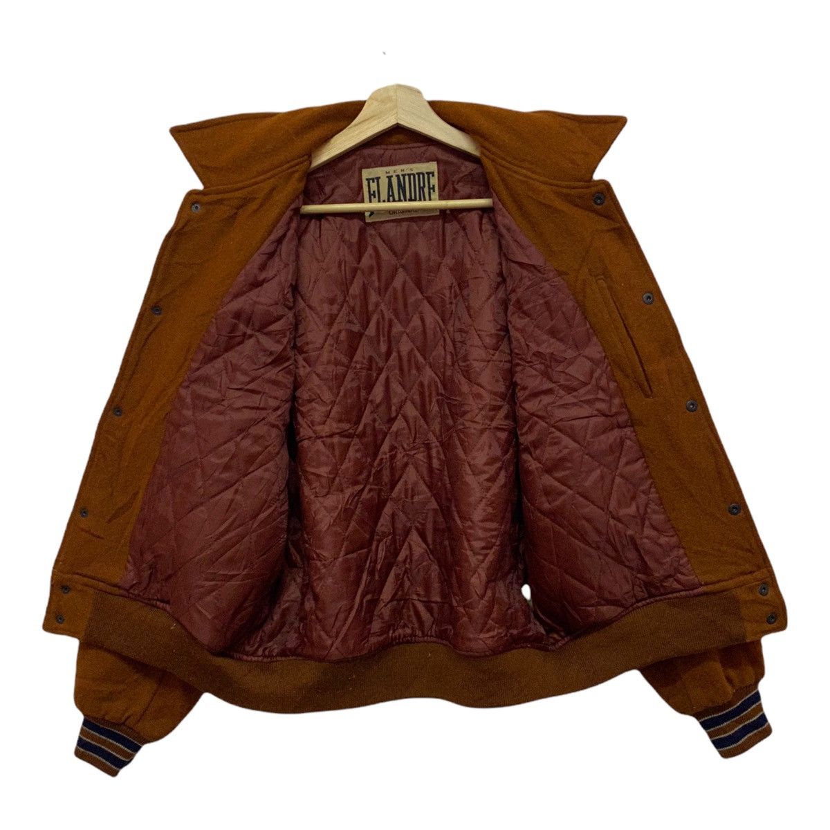 Japanese Brand × Vintage RARE🔥VTG MEN’S FLANDRE ORIGINAL WOOL VARSITY JACKET Size US L / EU 52-54 / 3 - 11 Thumbnail