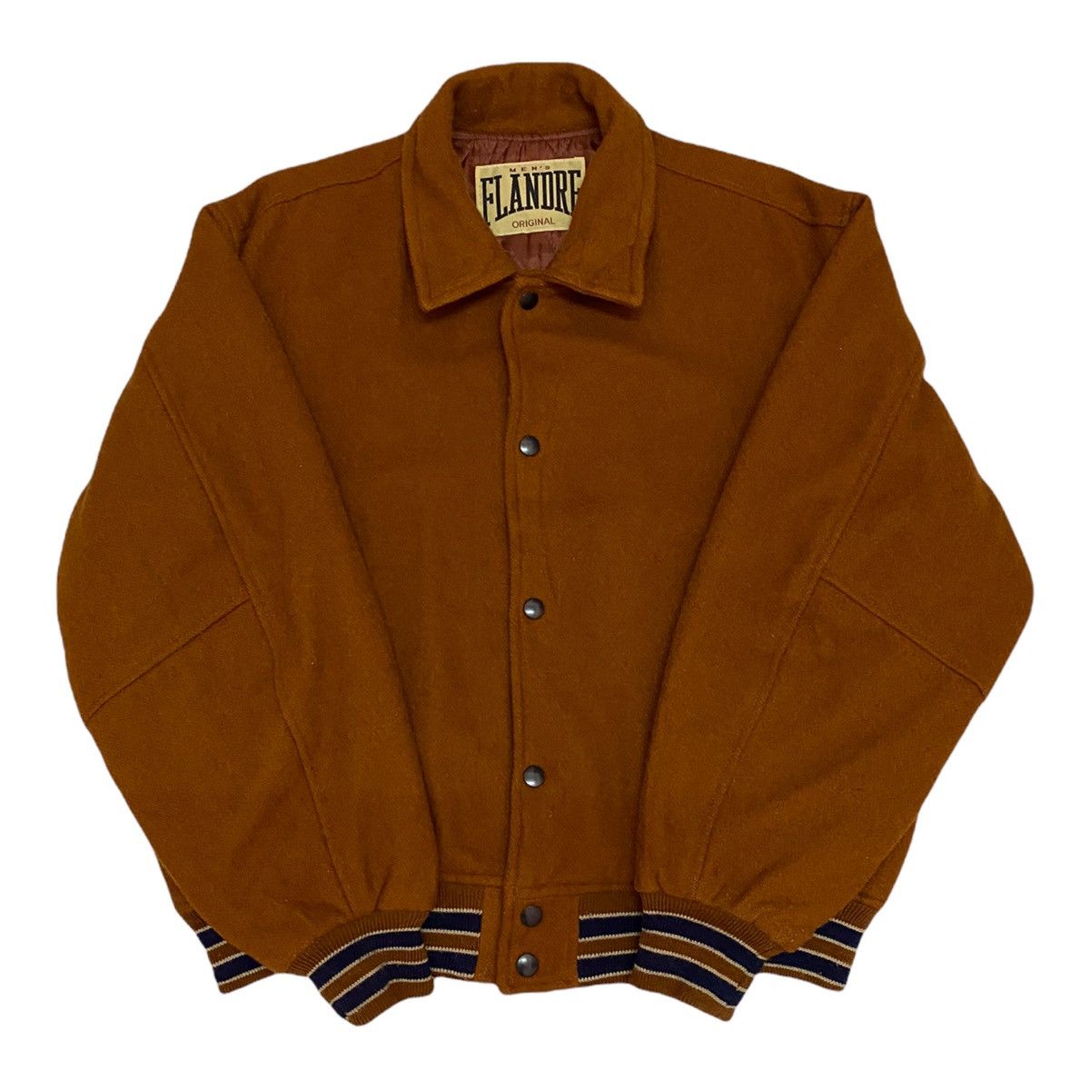 Japanese Brand × Vintage RARE🔥VTG MEN’S FLANDRE ORIGINAL WOOL VARSITY JACKET Size US L / EU 52-54 / 3 - 1 Thumbnail