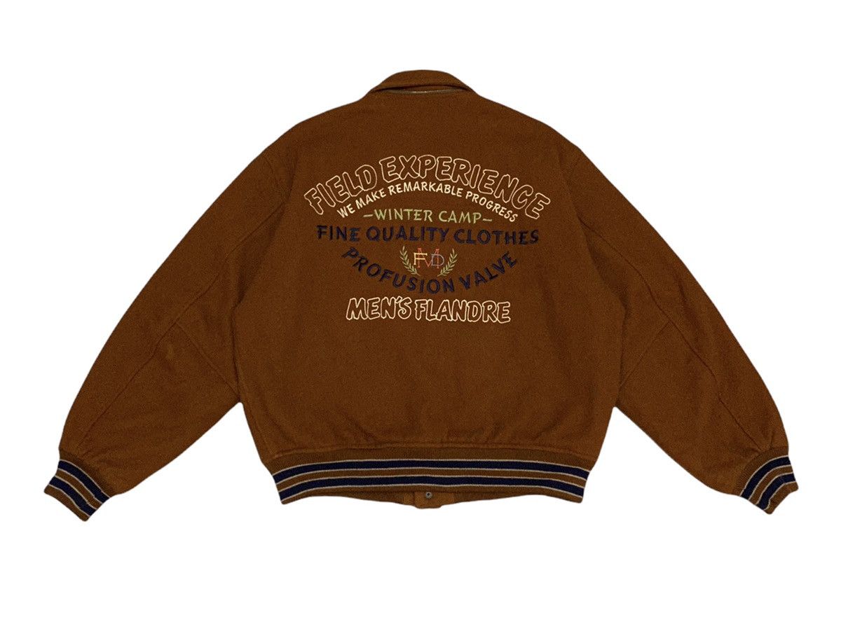 Japanese Brand × Vintage RARE🔥VTG MEN’S FLANDRE ORIGINAL WOOL VARSITY JACKET Size US L / EU 52-54 / 3 - 6 Thumbnail