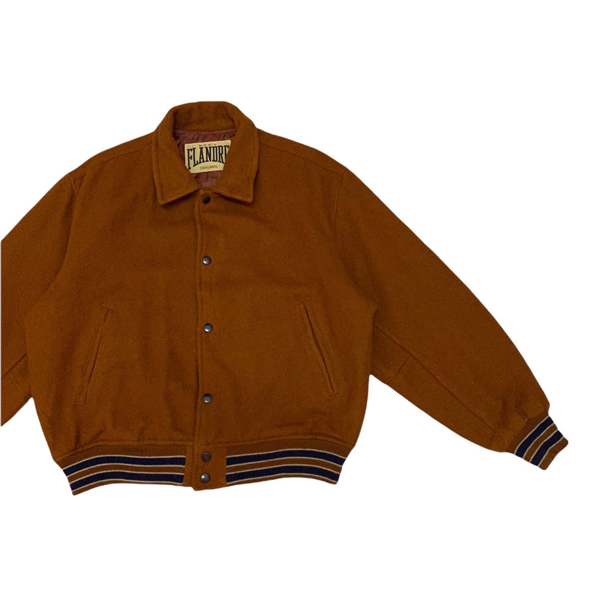 Japanese Brand × Vintage RARE🔥VTG MEN’S FLANDRE ORIGINAL WOOL VARSITY JACKET Size US L / EU 52-54 / 3 - 5 Thumbnail