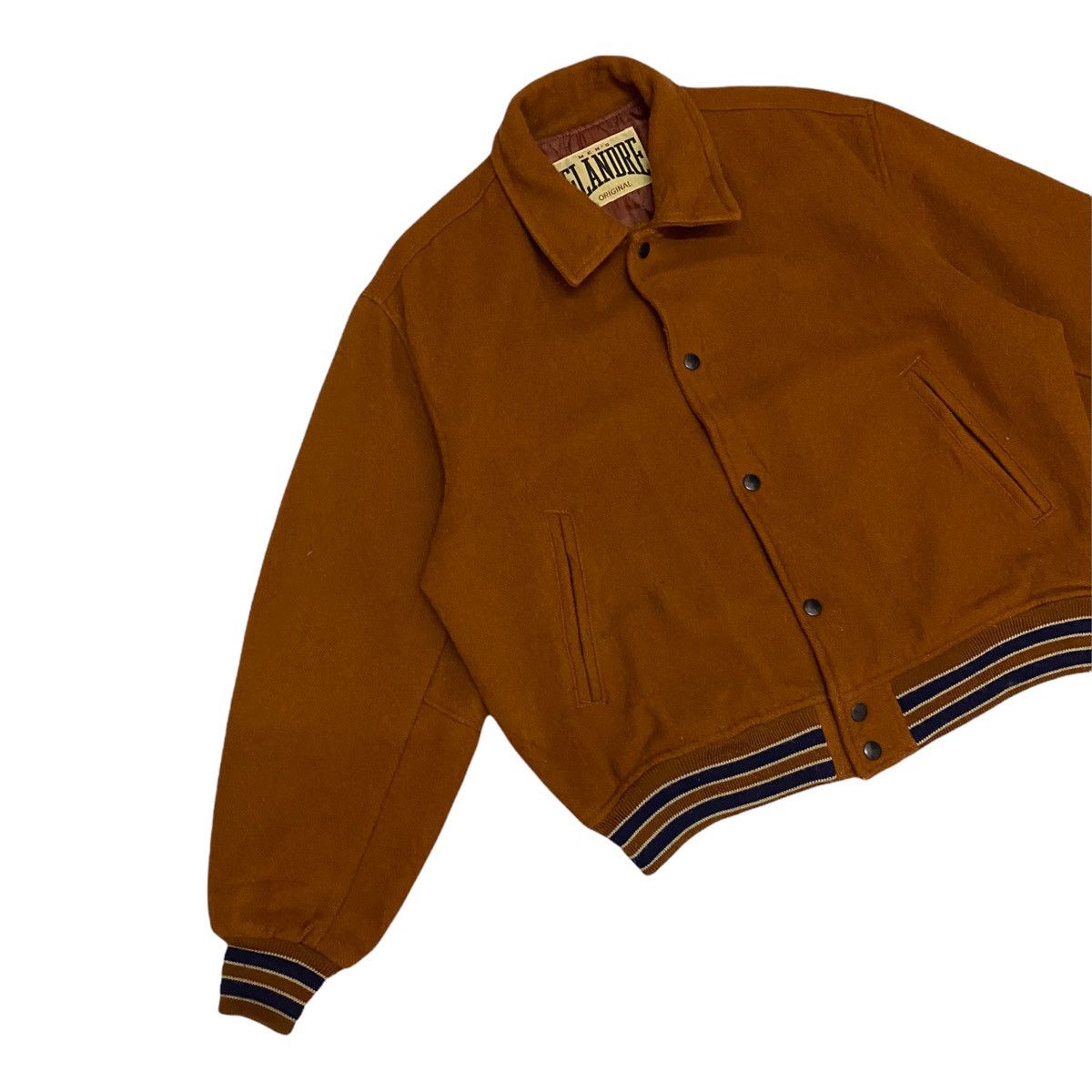 Japanese Brand × Vintage RARE🔥VTG MEN’S FLANDRE ORIGINAL WOOL VARSITY JACKET Size US L / EU 52-54 / 3 - 4 Thumbnail