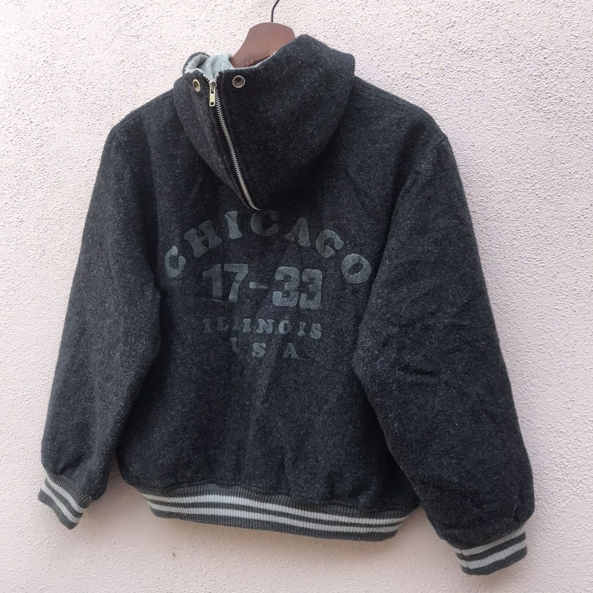 Japanese Brand Chicago Illinois USA wool varsity hoodie zipper jacket Size US M / EU 48-50 / 2 - 4 Thumbnail