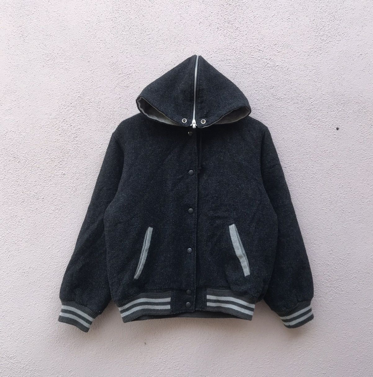 Japanese Brand Chicago Illinois USA wool varsity hoodie zipper jacket Size US M / EU 48-50 / 2 - 1 Thumbnail