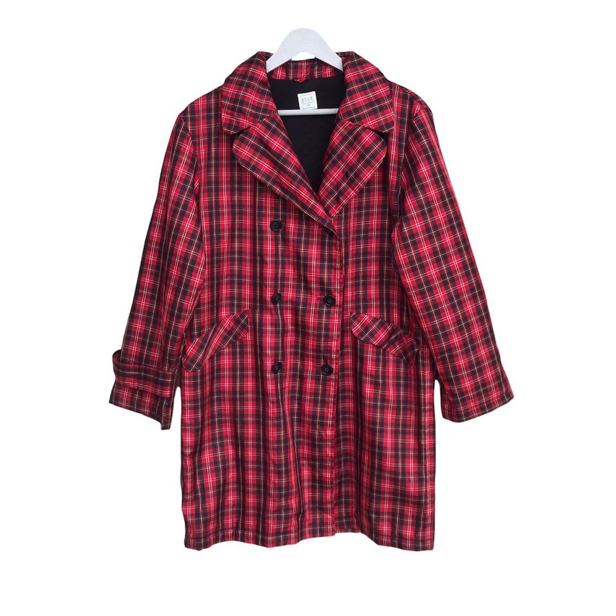 image of Designer Elle Lumiere Paris Nylon Double Breasted Jacket in Red, Men's (Size Medium)