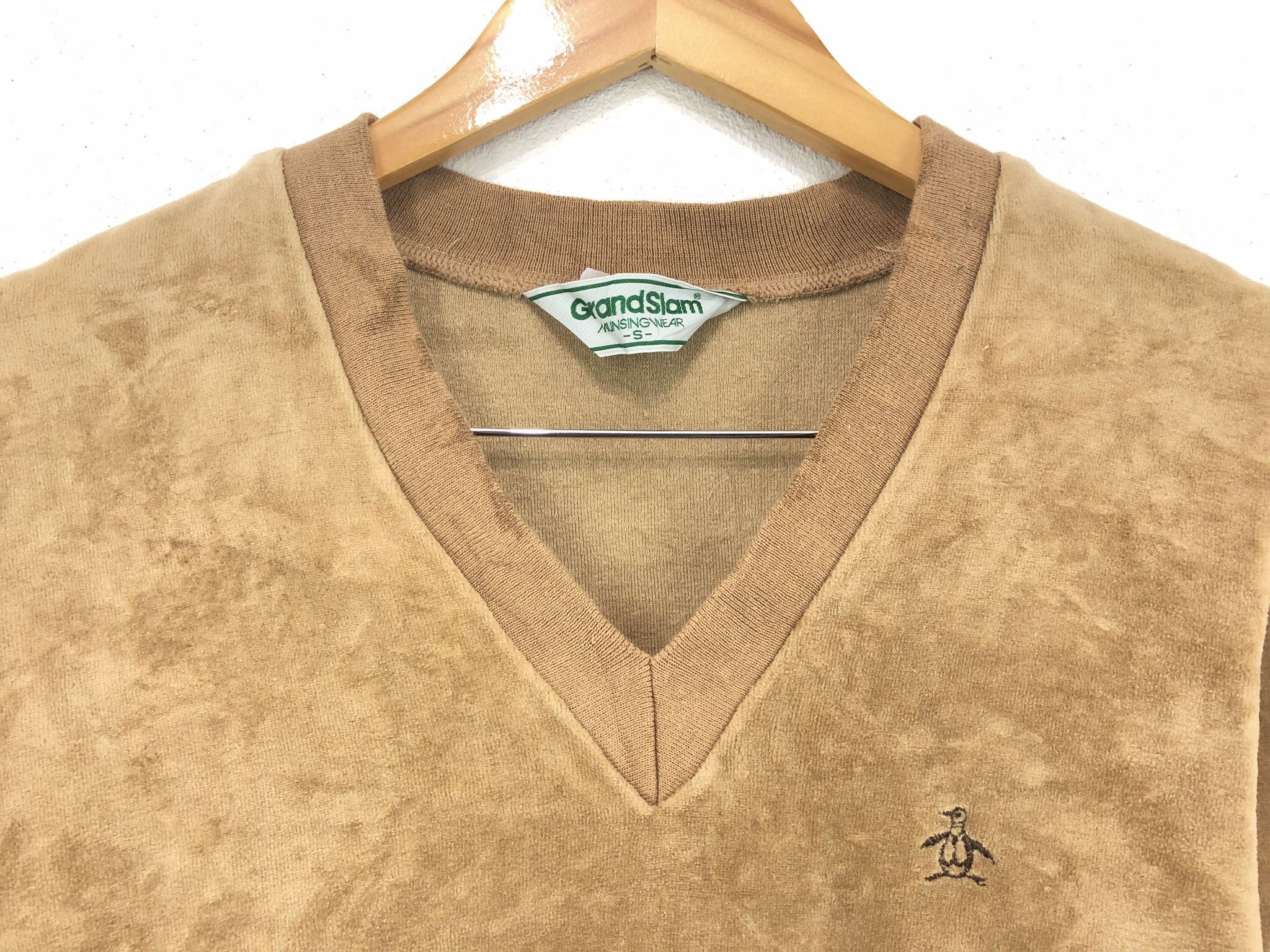 Grand Slam × Vintage Vintage V-Neck velvet Fleece Sweter Grand Slam Size US S / EU 44-46 / 1 - 4 Thumbnail