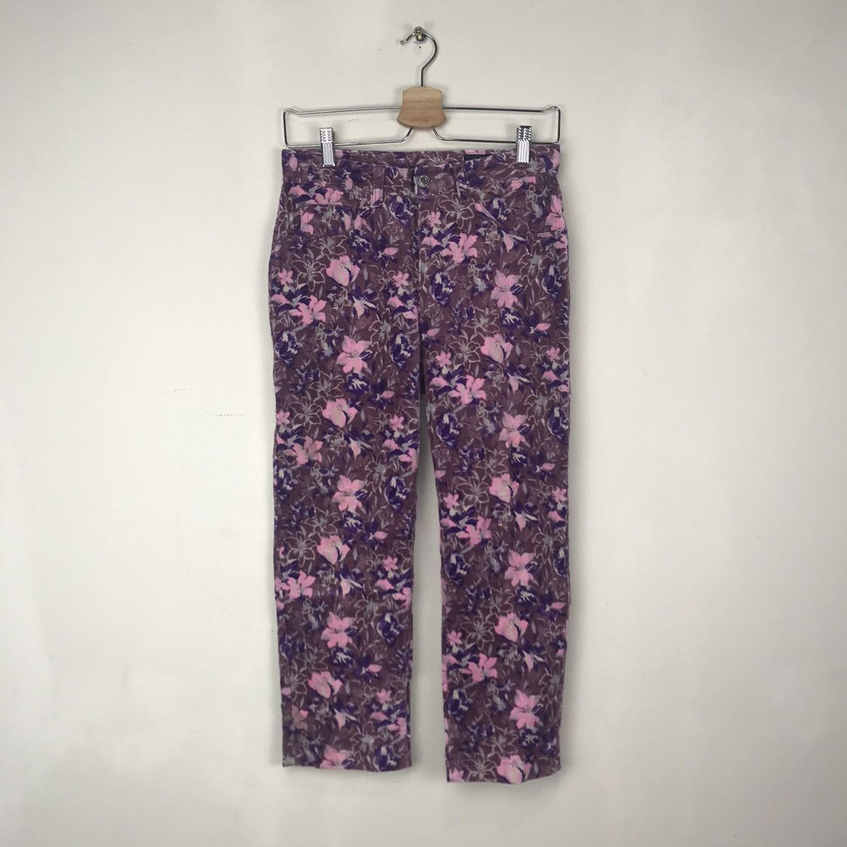 Japanese Brand Rue De France Floral curdoroy cropped pant Size US 28 / EU 44 - 1 Thumbnail