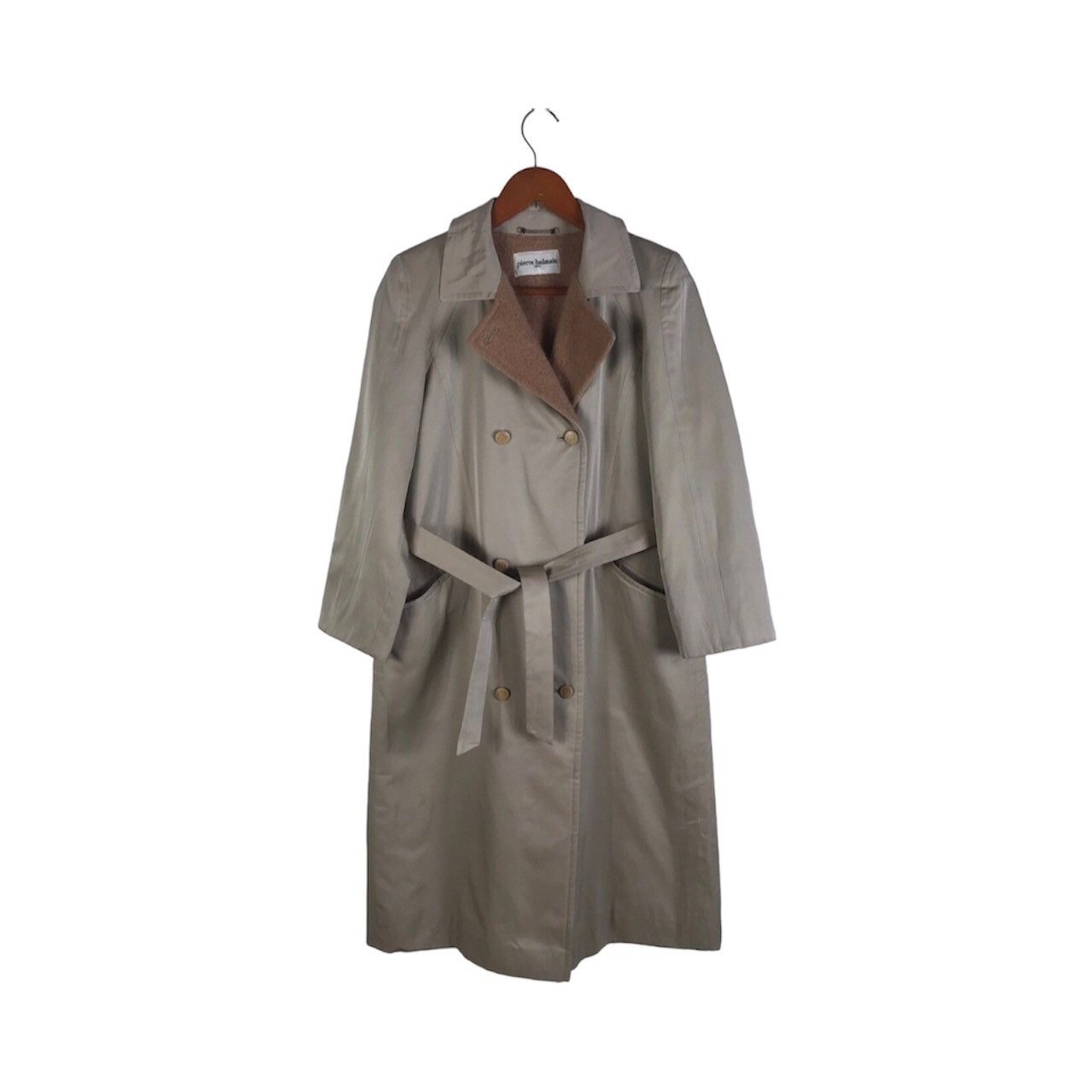 🔥Rare🔥Authentic Pierre Balmain Belted Wool Lined Trench Coat