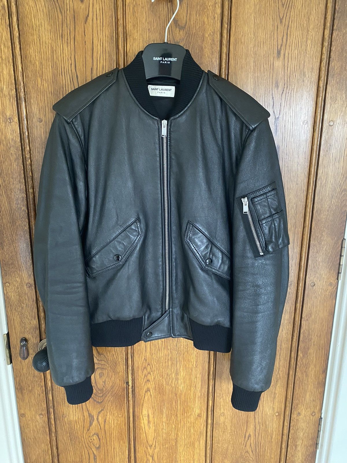 Saint Laurent Paris SS17 Saint Laurent ‘sweet dreams’ 🦈leather bomber jacket Size US S / EU 44-46 / 1 - 2 Thumbnail