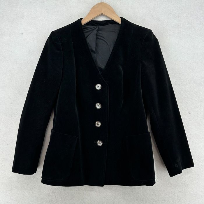 Velvet Vintage Velvet Blazer Womens S Button Front Long Sleeve Lined ...