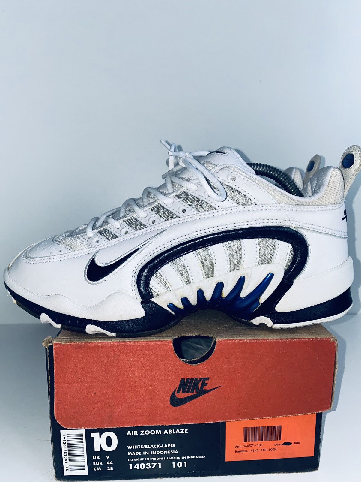 image of Andre Agassi x Nike Air Zoom Ablaze 1997 Stussy Fragment Jordan Cdg Supreme Shoes in White (Size 10