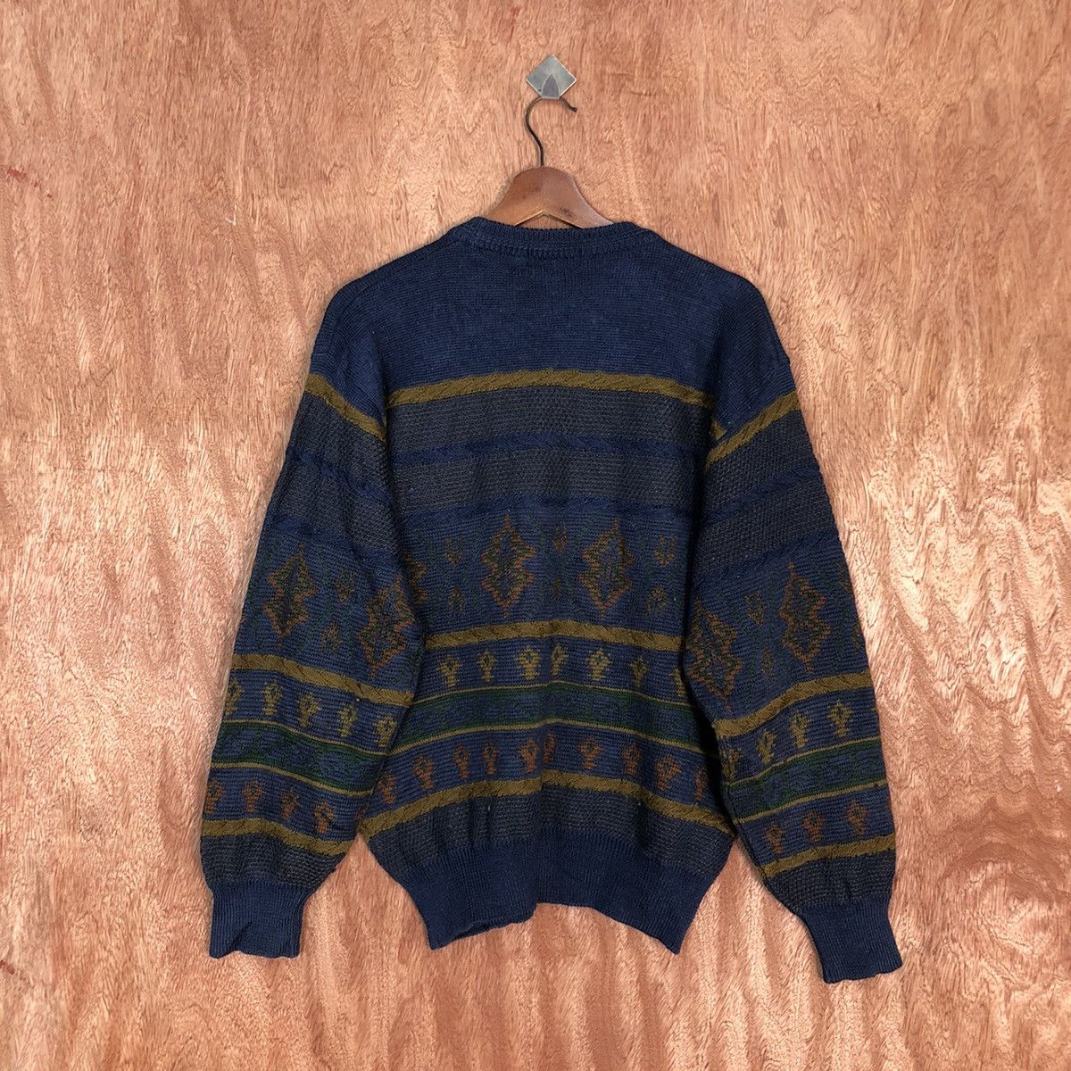 Vintage DLL Brolio Blue 1990 art design japan Knitwear #c870 Size US L / EU 52-54 / 3 - 12 Thumbnail
