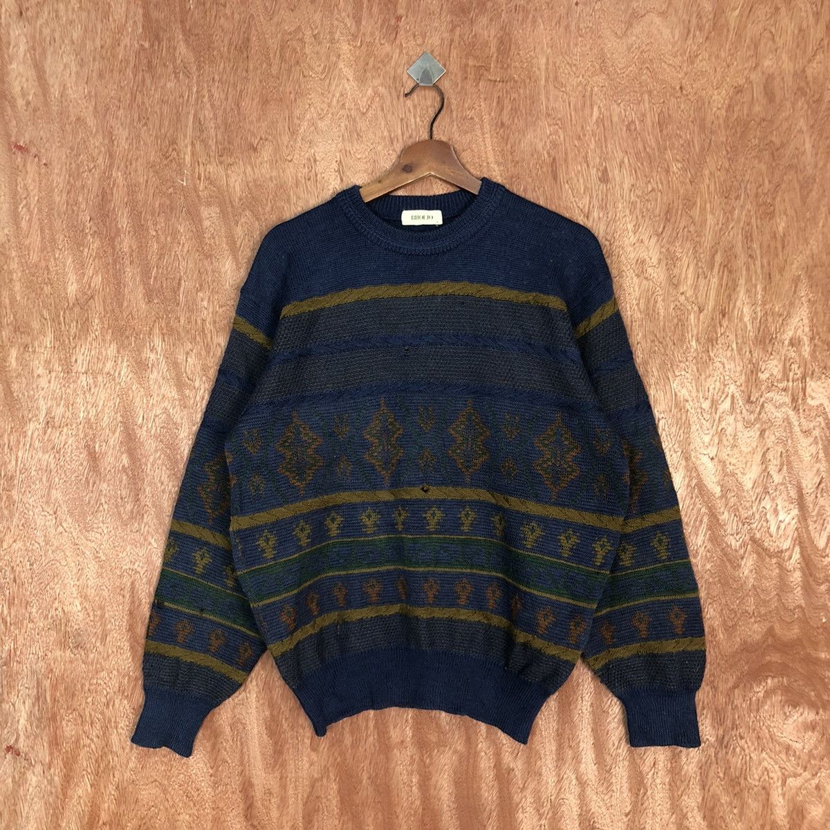 Vintage DLL Brolio Blue 1990 art design japan Knitwear #c870 Size US L / EU 52-54 / 3 - 1 Thumbnail