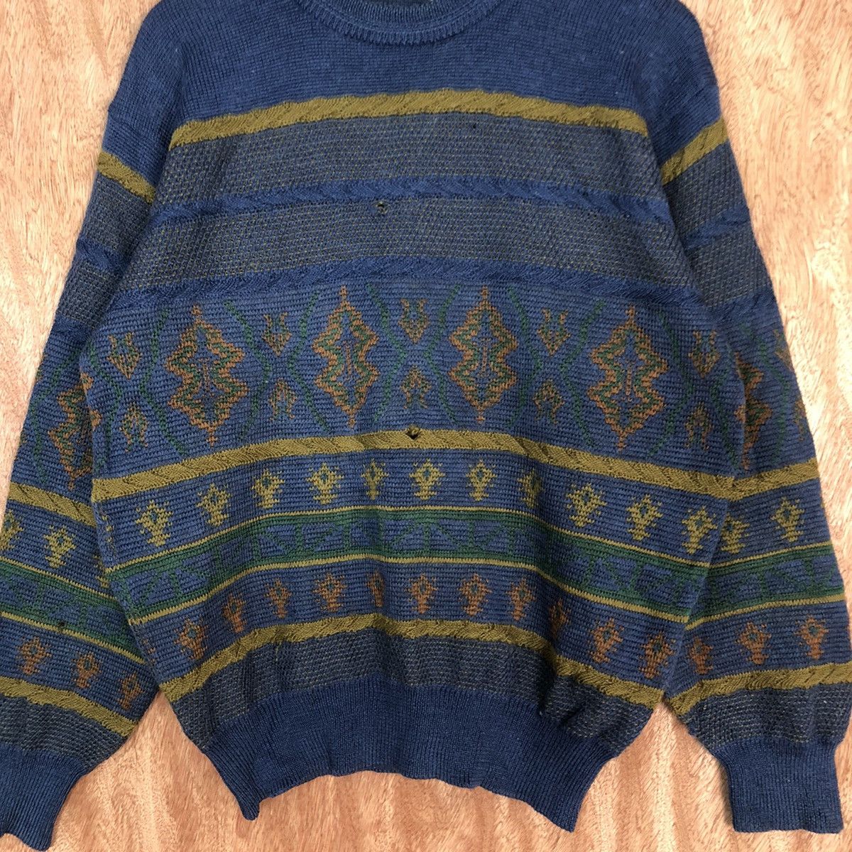 Vintage DLL Brolio Blue 1990 art design japan Knitwear #c870 Size US L / EU 52-54 / 3 - 8 Thumbnail