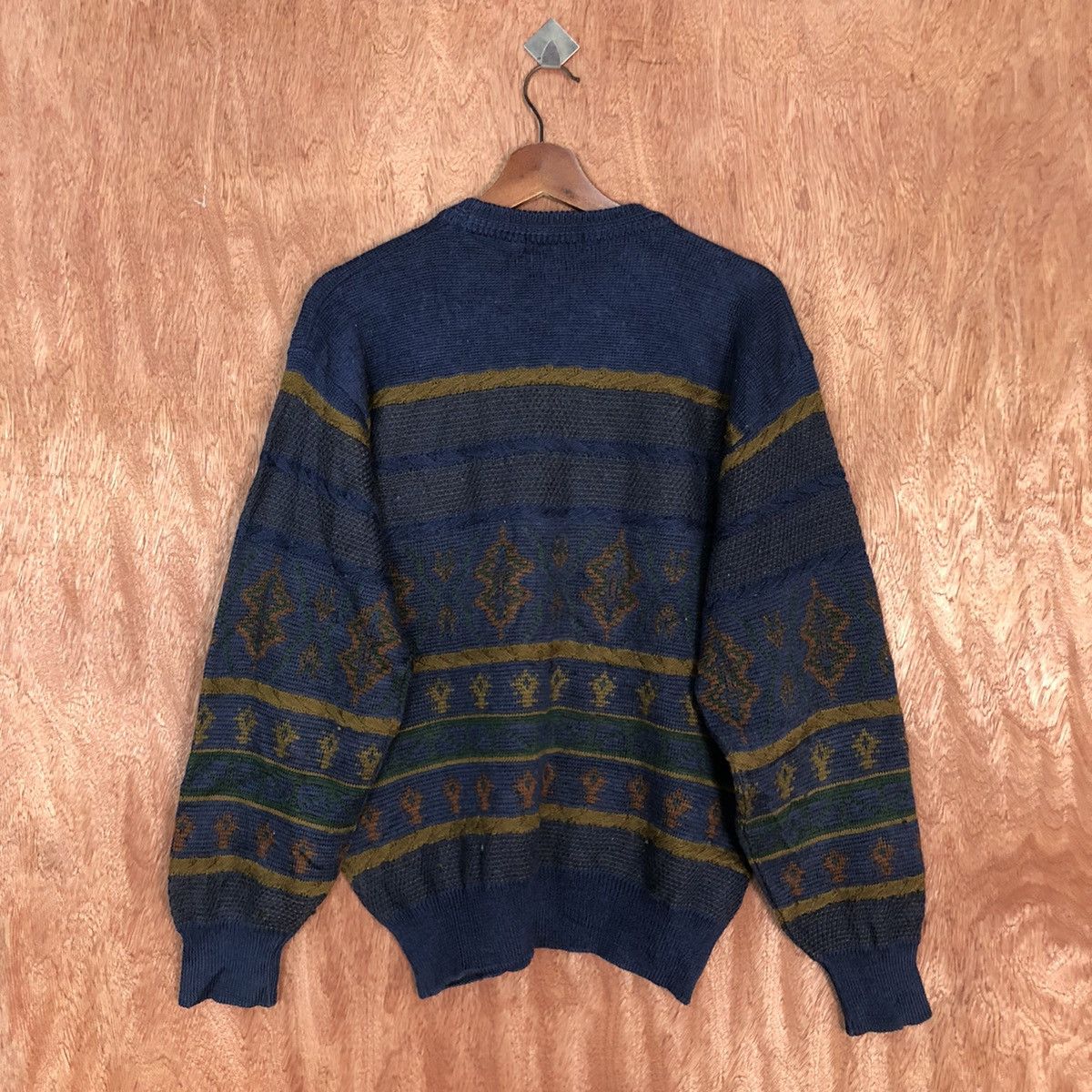 Vintage DLL Brolio Blue 1990 art design japan Knitwear #c870 Size US L / EU 52-54 / 3 - 14 Thumbnail