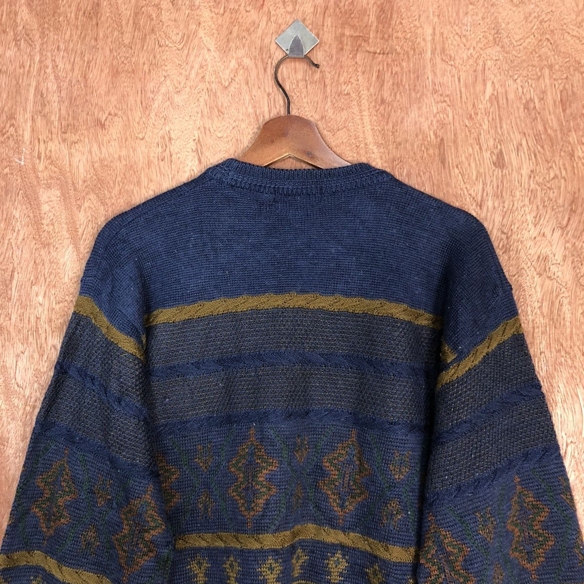 Vintage DLL Brolio Blue 1990 art design japan Knitwear #c870 Size US L / EU 52-54 / 3 - 13 Thumbnail