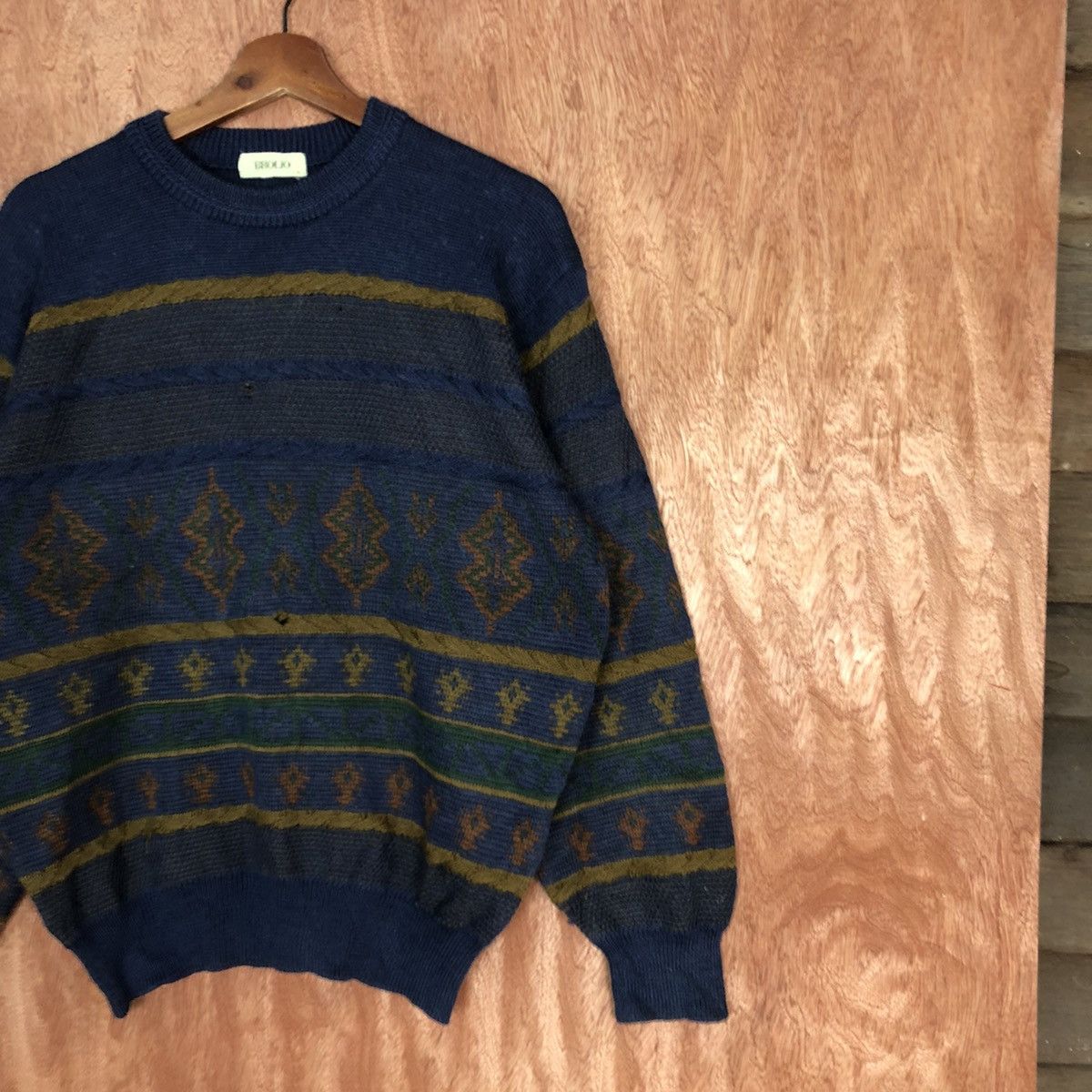 Vintage DLL Brolio Blue 1990 art design japan Knitwear #c870 Size US L / EU 52-54 / 3 - 5 Thumbnail