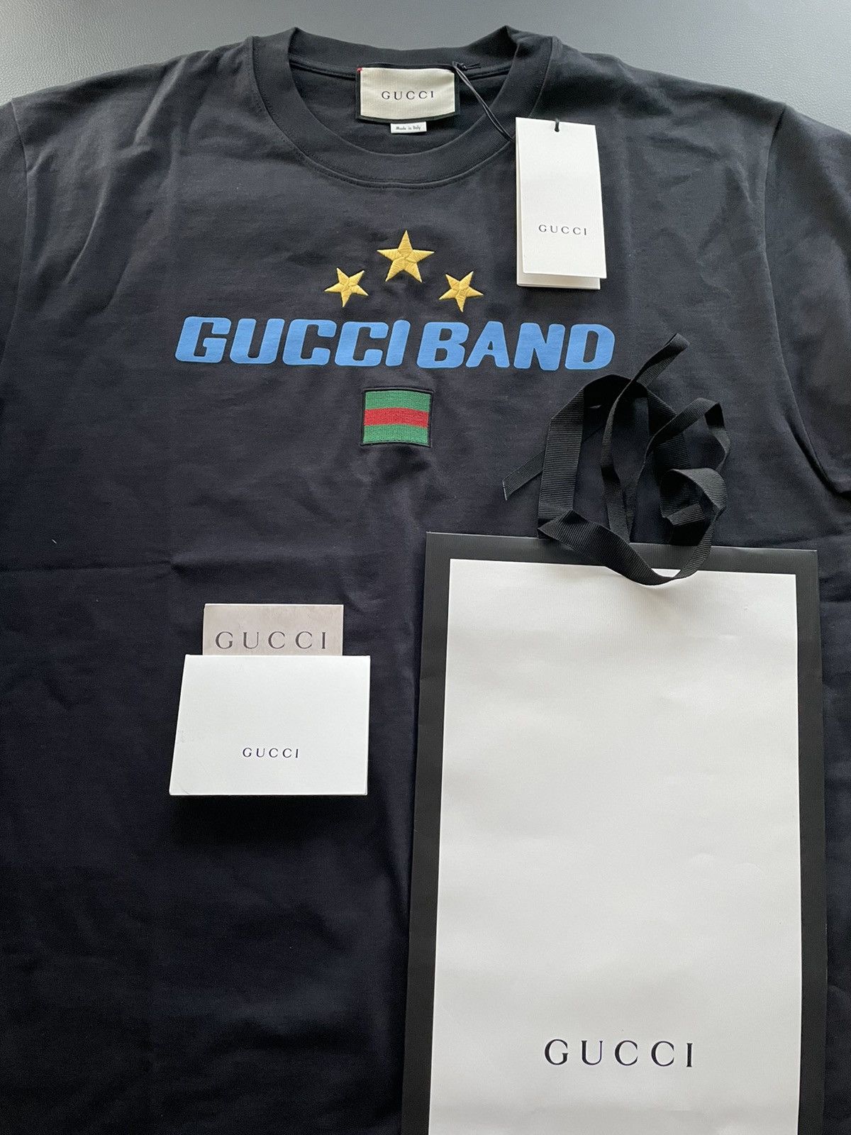 Gucci NEW Rare Sold Out Super Runway Gucci Band Logo Tee T-shirt Size US L / EU 52-54 / 3 - 11 Thumbnail