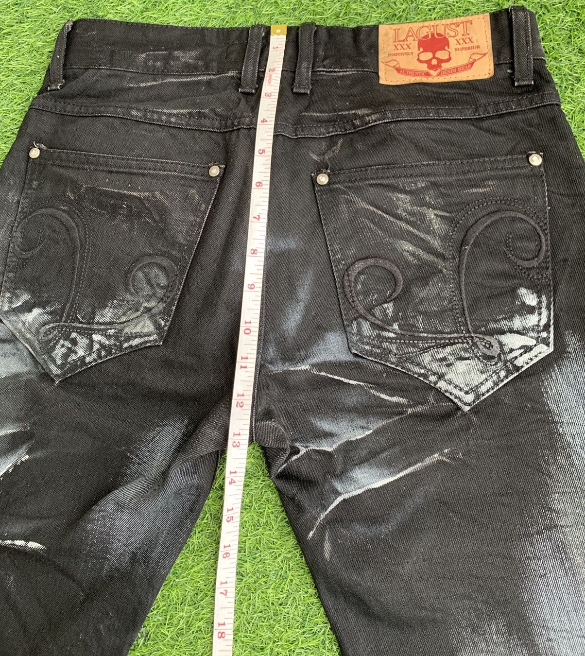 Japanese Brand Lagus Distressed Denim Splash Paint Jeans Size US 32 / EU 48 - 18 Thumbnail