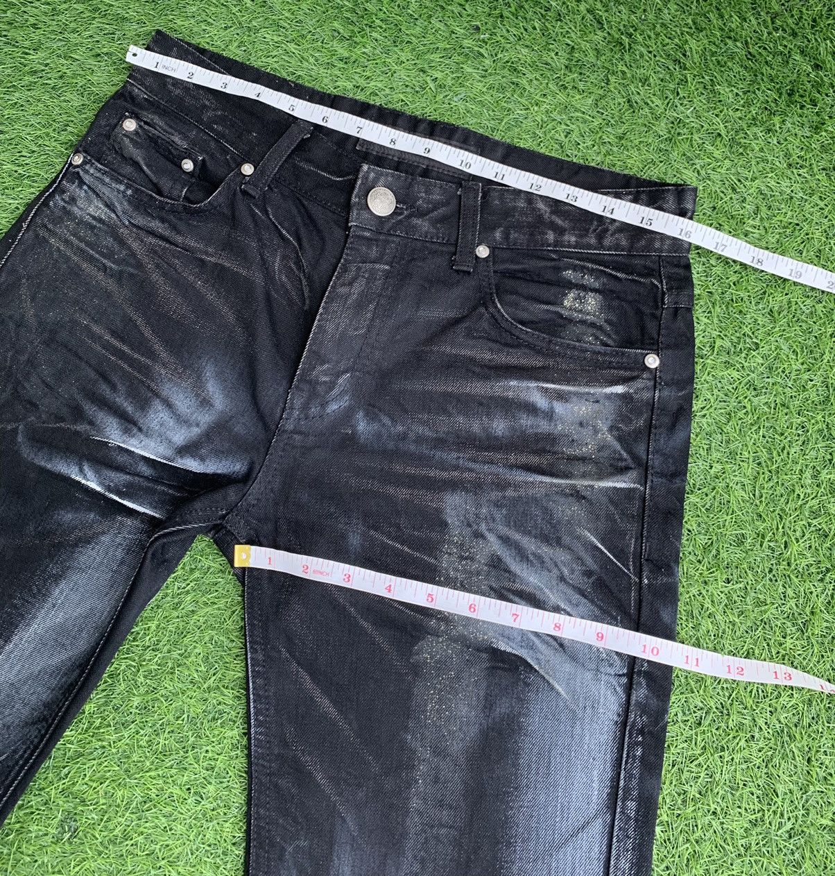 Japanese Brand Lagus Distressed Denim Splash Paint Jeans Size US 32 / EU 48 - 16 Thumbnail