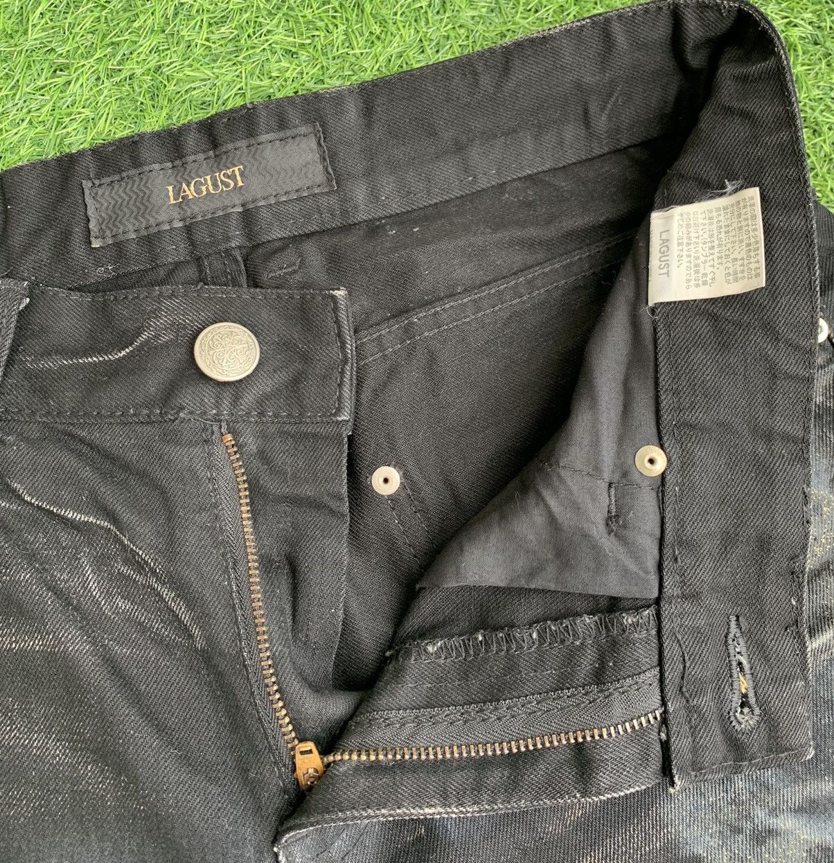 Japanese Brand Lagus Distressed Denim Splash Paint Jeans Size US 32 / EU 48 - 14 Thumbnail