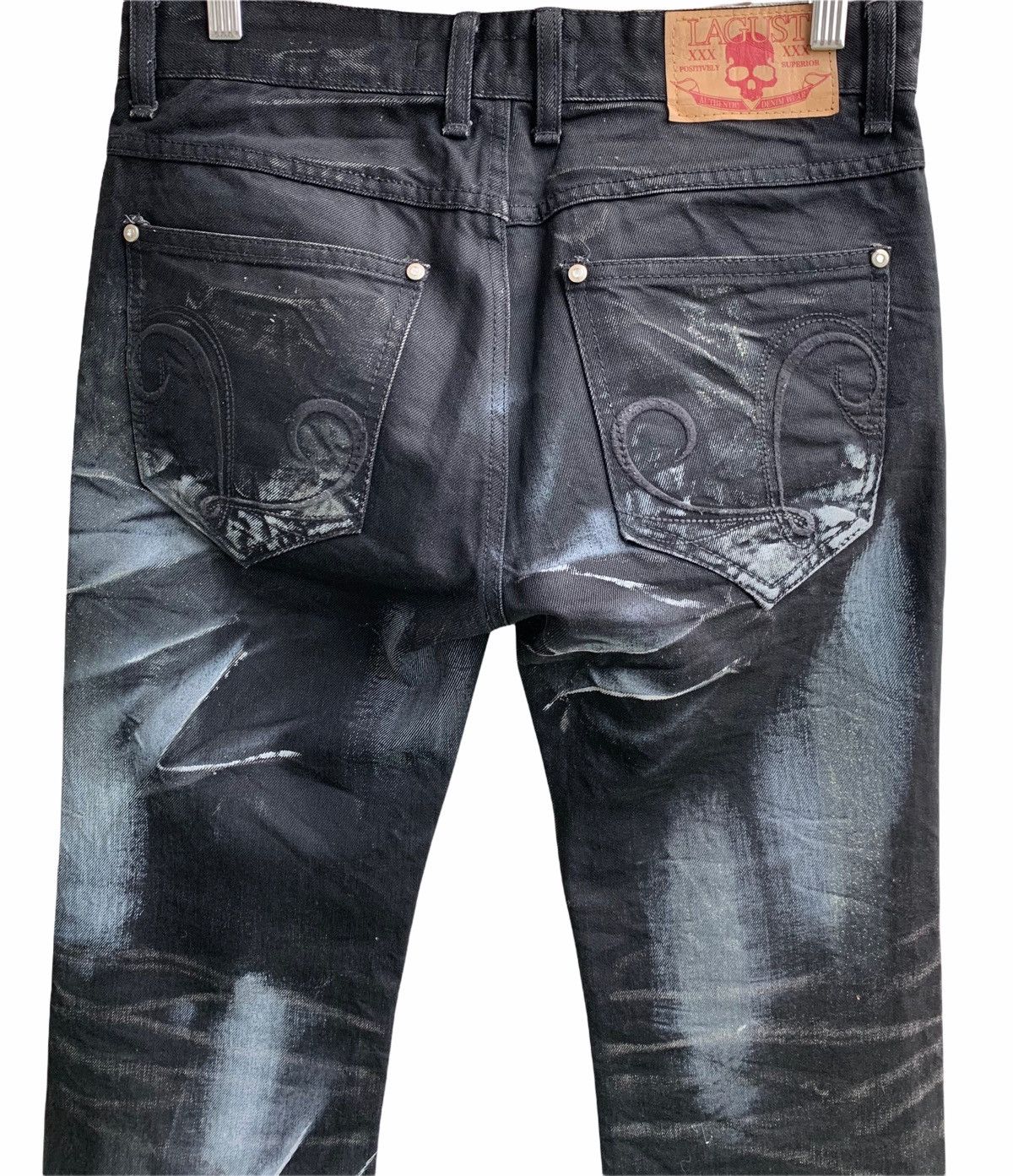 Japanese Brand Lagus Distressed Denim Splash Paint Jeans Size US 32 / EU 48 - 7 Thumbnail