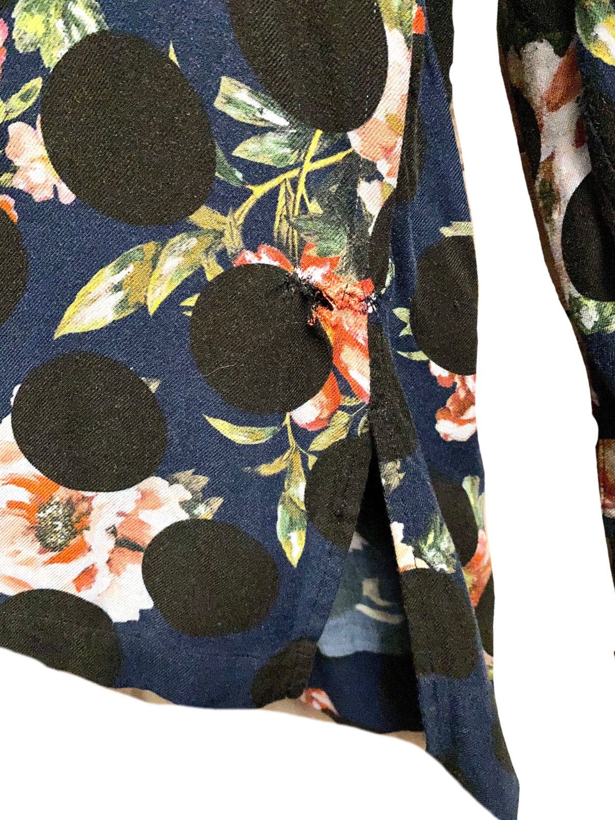 Acne Studios ACNE STUDIOS SIMON FLORAL POLKA PRINT SHIRT NAVY BLUE 44 Size US S / EU 44-46 / 1 - 8 Thumbnail