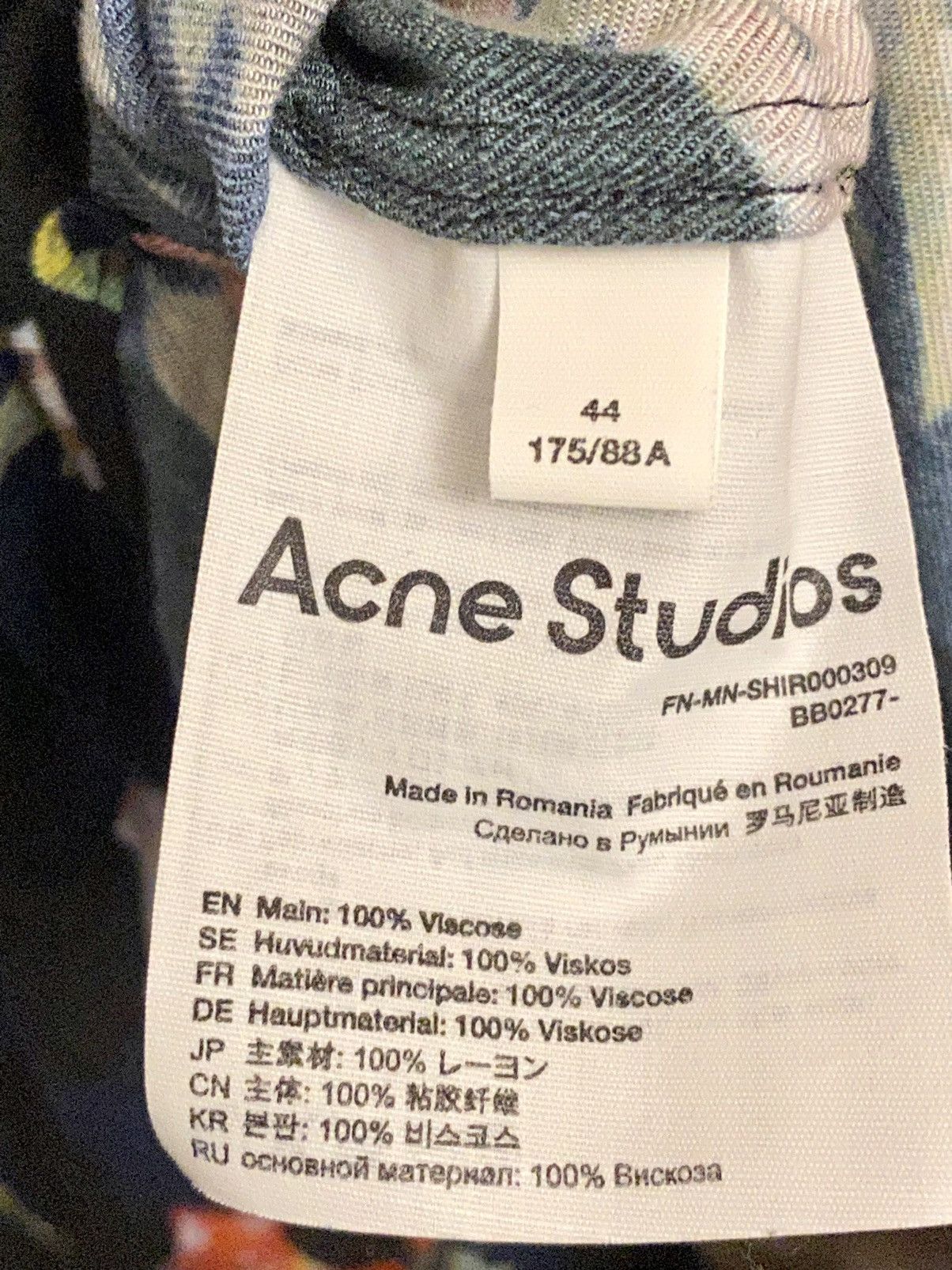 Acne Studios ACNE STUDIOS SIMON FLORAL POLKA PRINT SHIRT NAVY BLUE 44 Size US S / EU 44-46 / 1 - 3 Thumbnail