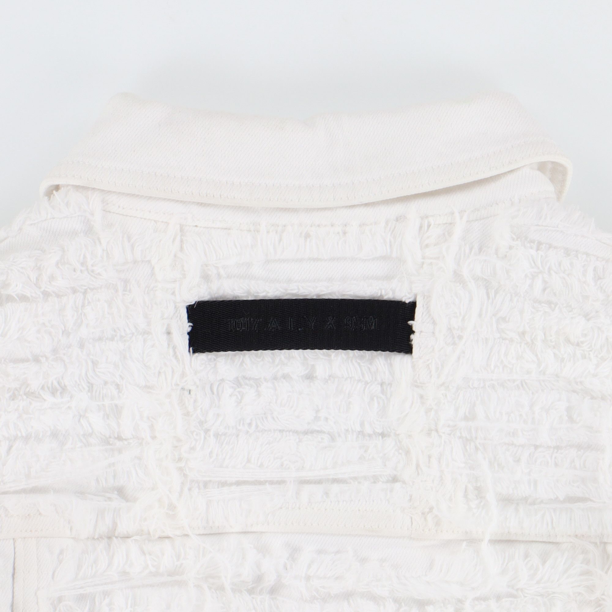 1017 ALYX 9SM × Blackmeans White Shredded Studded Denim Jacket Size US XS / EU 42 / 0 - 12 Thumbnail