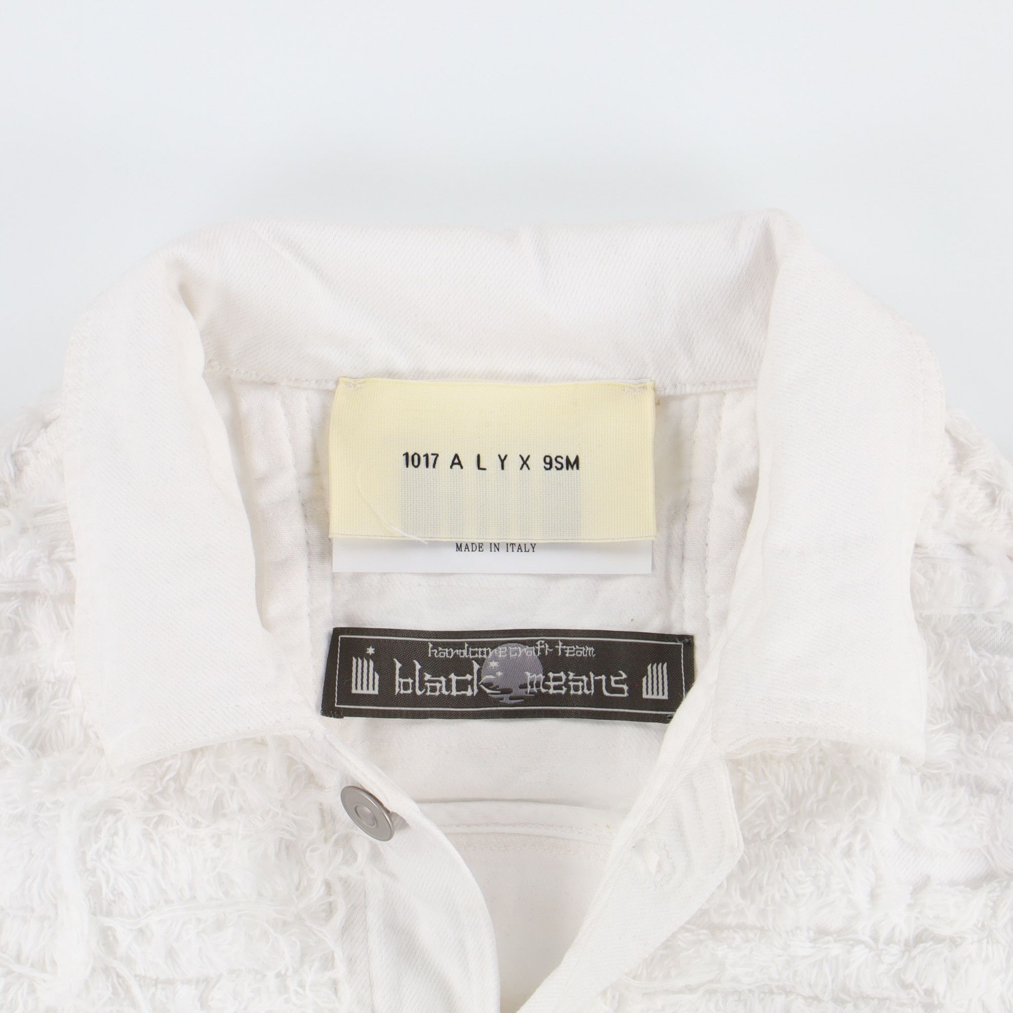 1017 ALYX 9SM × Blackmeans White Shredded Studded Denim Jacket Size US XS / EU 42 / 0 - 8 Thumbnail