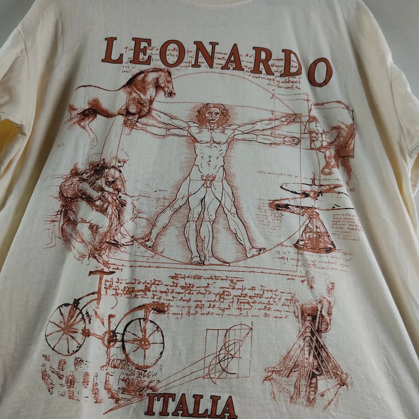 Vintage 90's Leonardo Da Vinci Art Tee Size US XL / EU 56 / 4 - 4 Thumbnail