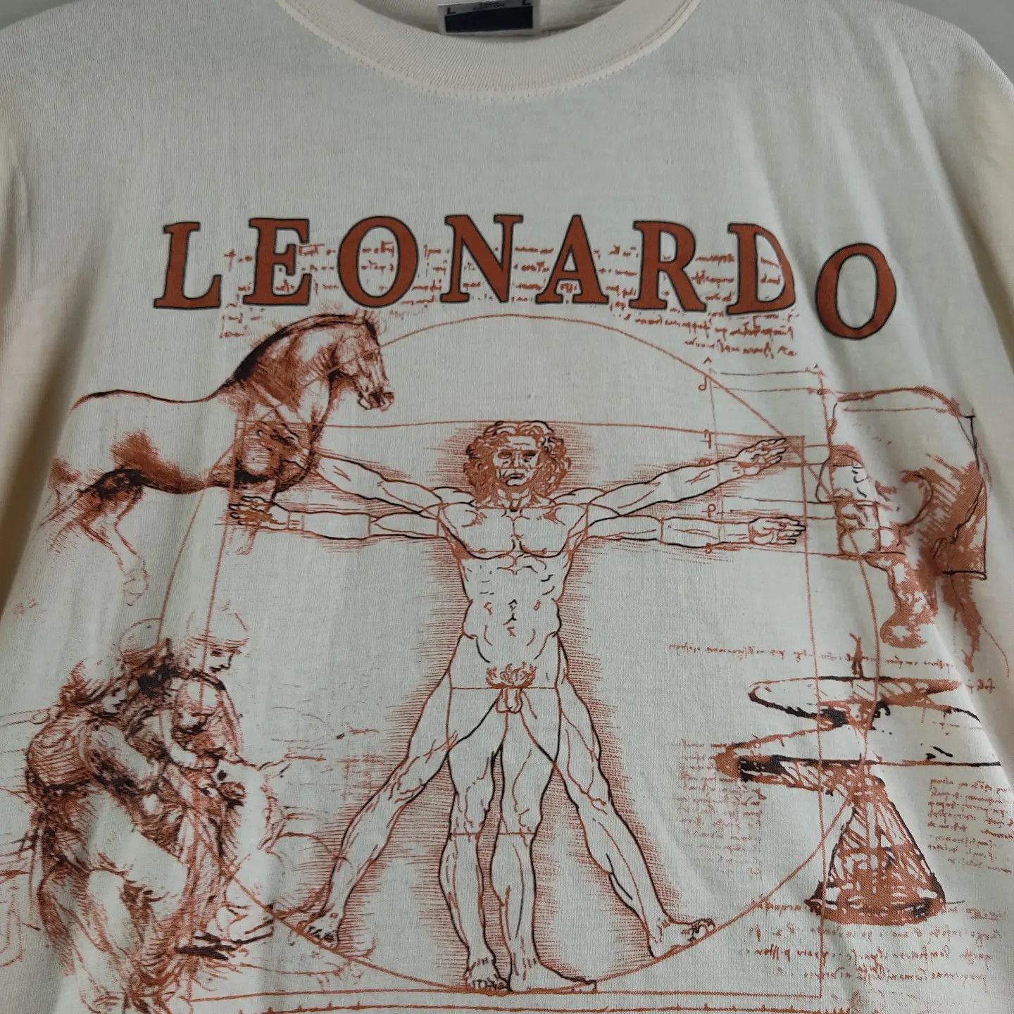 Vintage 90's Leonardo Da Vinci Art Tee Size US XL / EU 56 / 4 - 5 Thumbnail