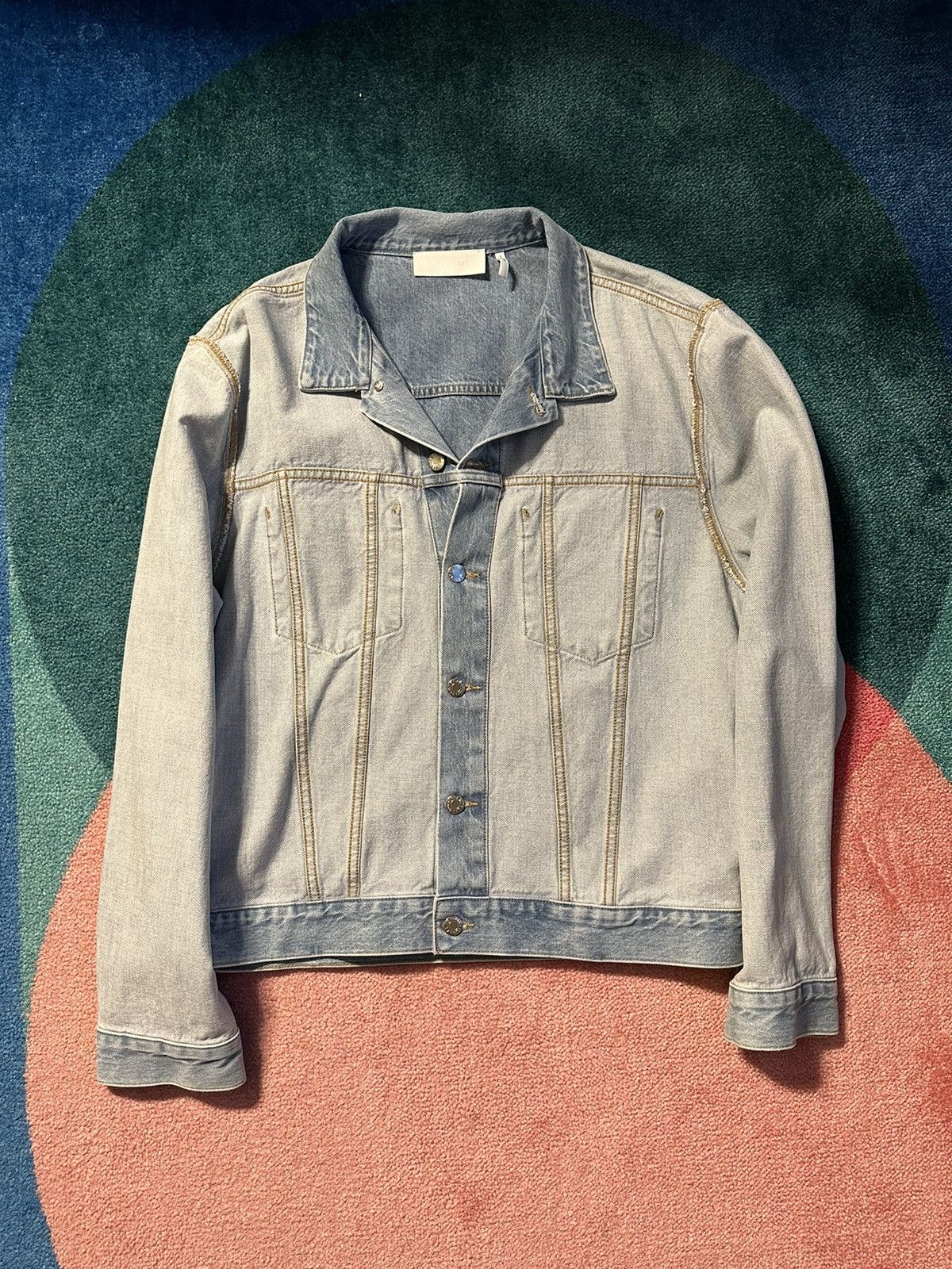 image of Helmut Lang Inside Out Denim Jacket in Blue, Men's (Size Large)