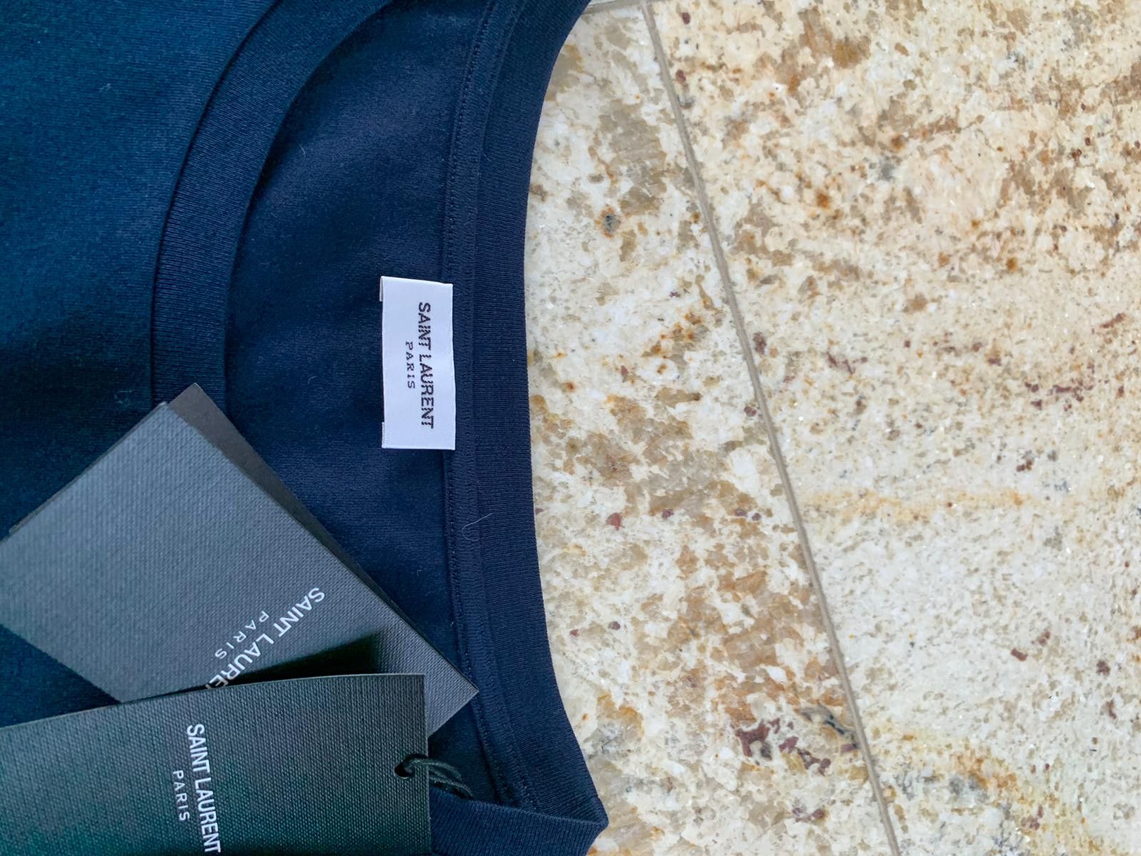 Saint Laurent Paris Logo Jersey Tee in Navy Size US S / EU 44-46 / 1 - 10 Thumbnail