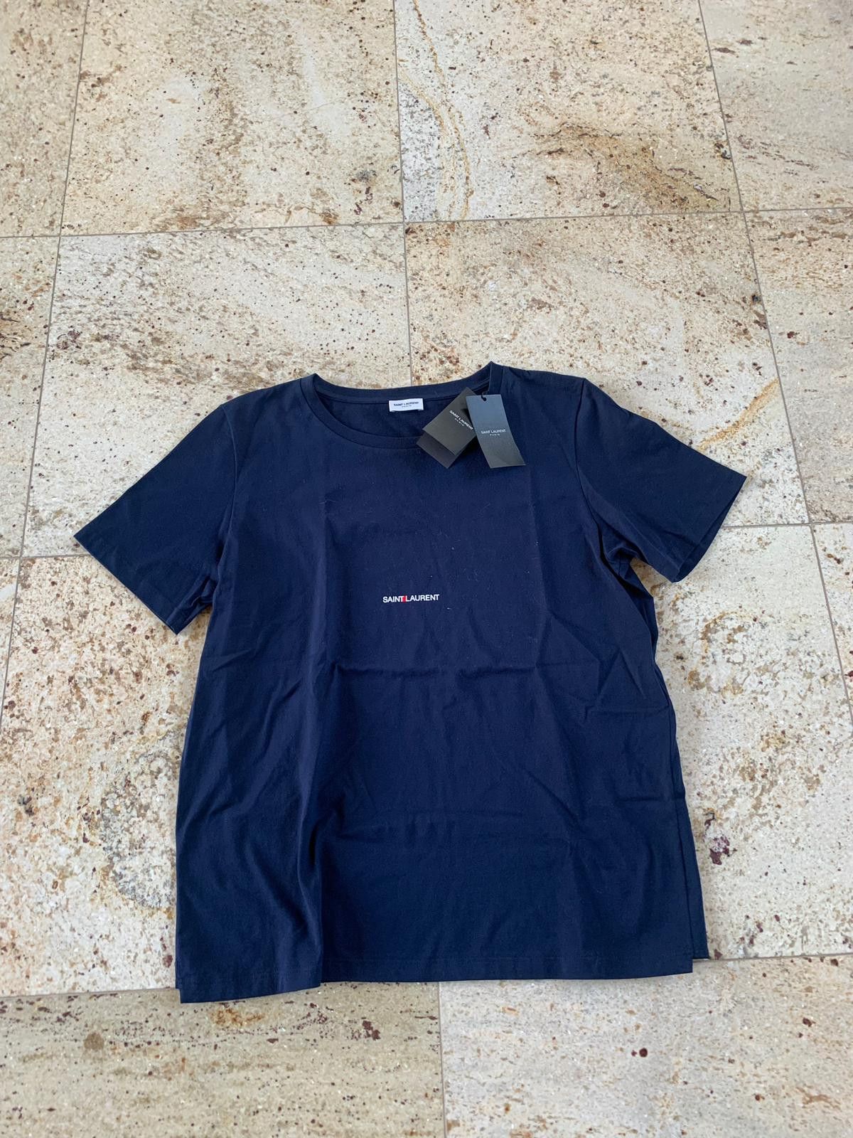 Saint Laurent Paris Logo Jersey Tee in Navy Size US S / EU 44-46 / 1 - 1 Thumbnail