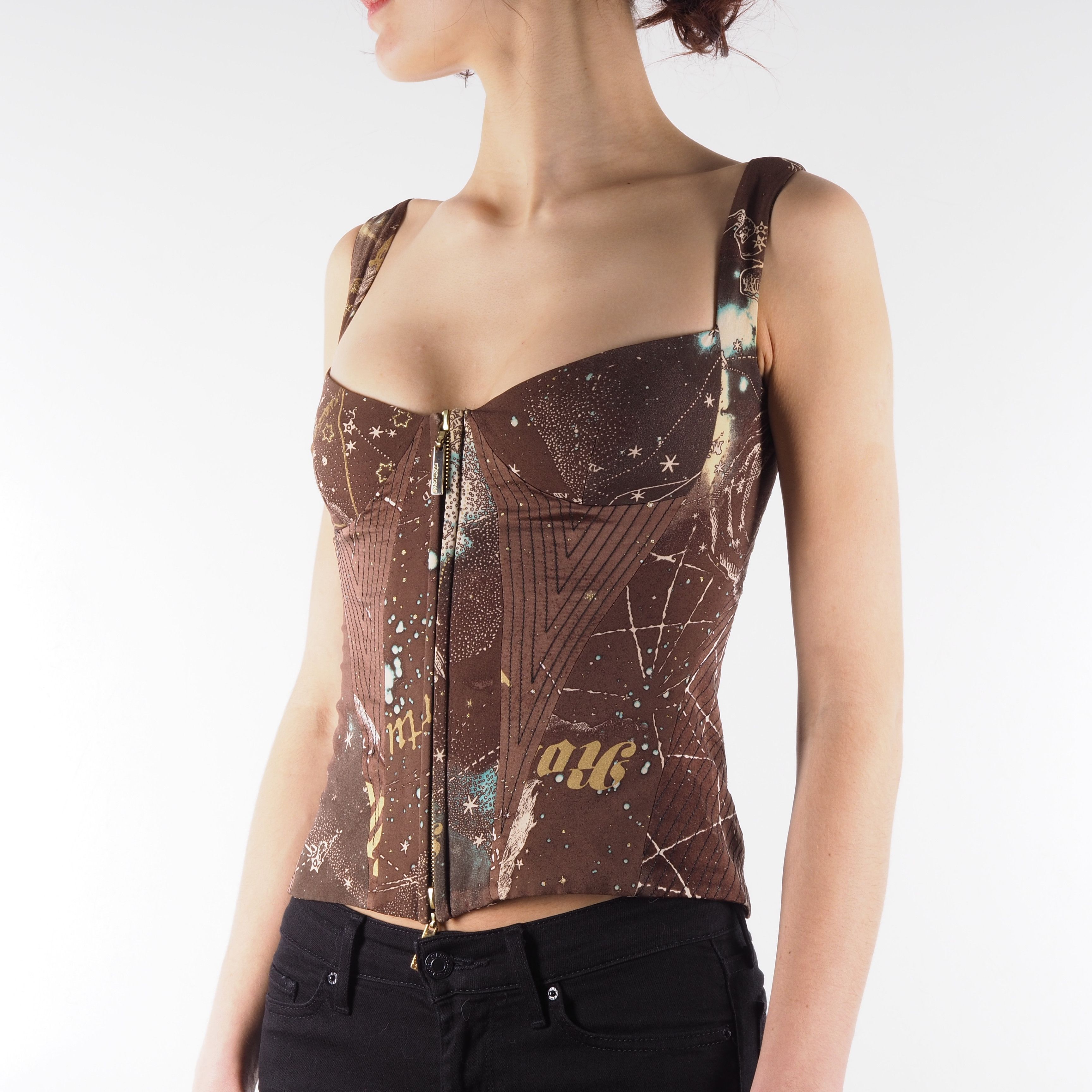 Roberto Cavalli Roberto Cavalli Zodiac Astrology Crop Top Corset 42 S Small Size S / US 4 / IT 40 - 2 Thumbnail