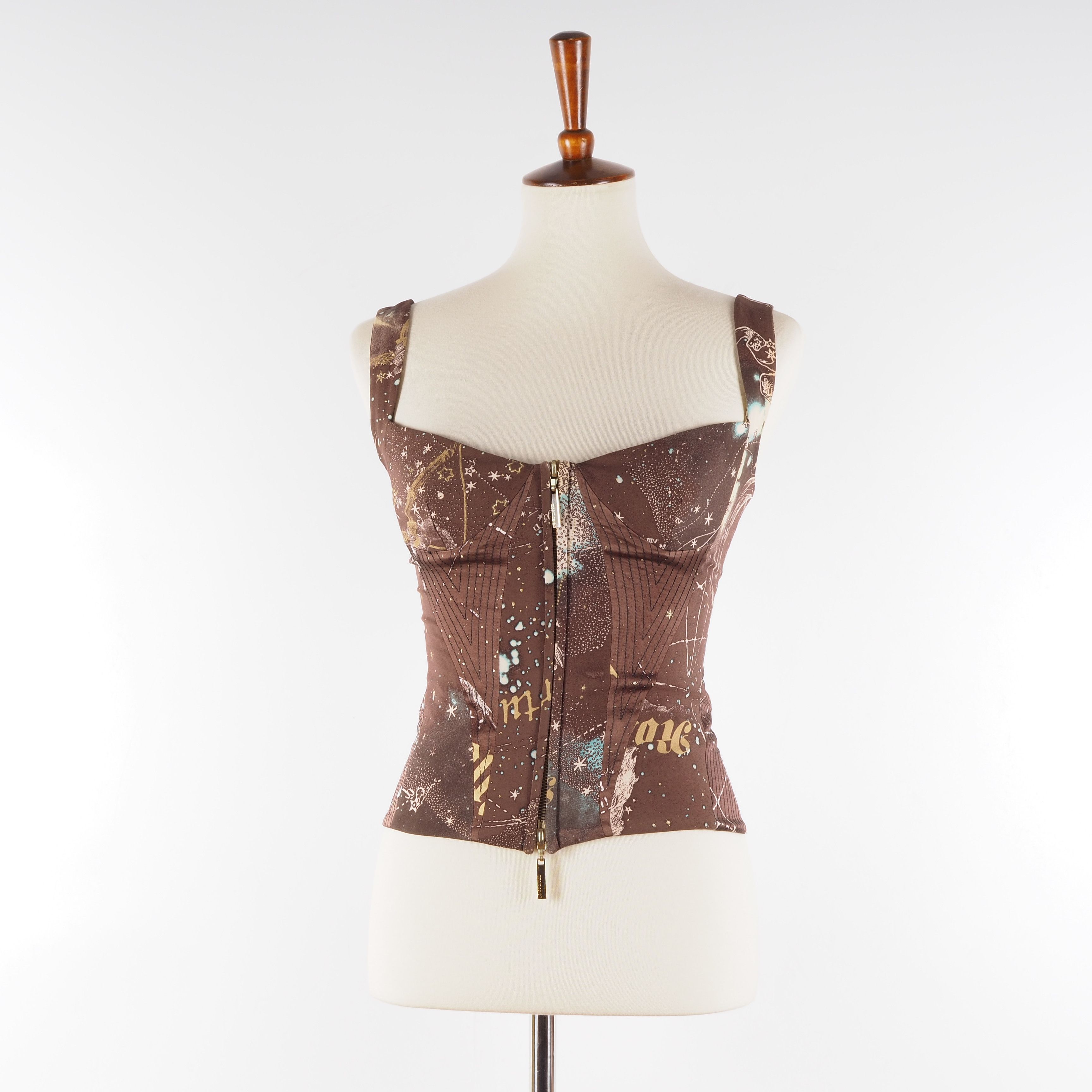 Roberto Cavalli Roberto Cavalli Zodiac Astrology Crop Top Corset 42 S Small Size S / US 4 / IT 40 - 16 Thumbnail