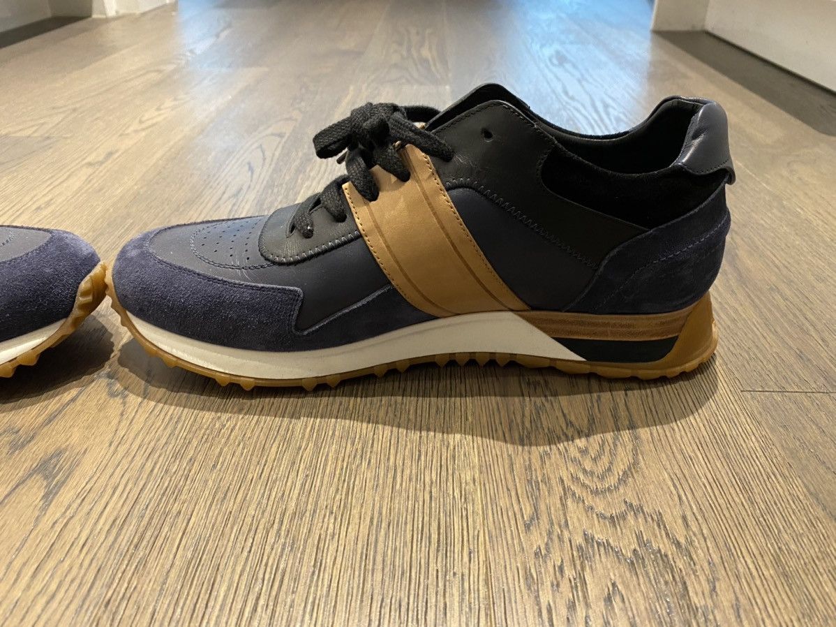 Fendi Blue Suede and Leather FF Logo Band Lace Up Size US 9 / EU 42 - 3 Thumbnail