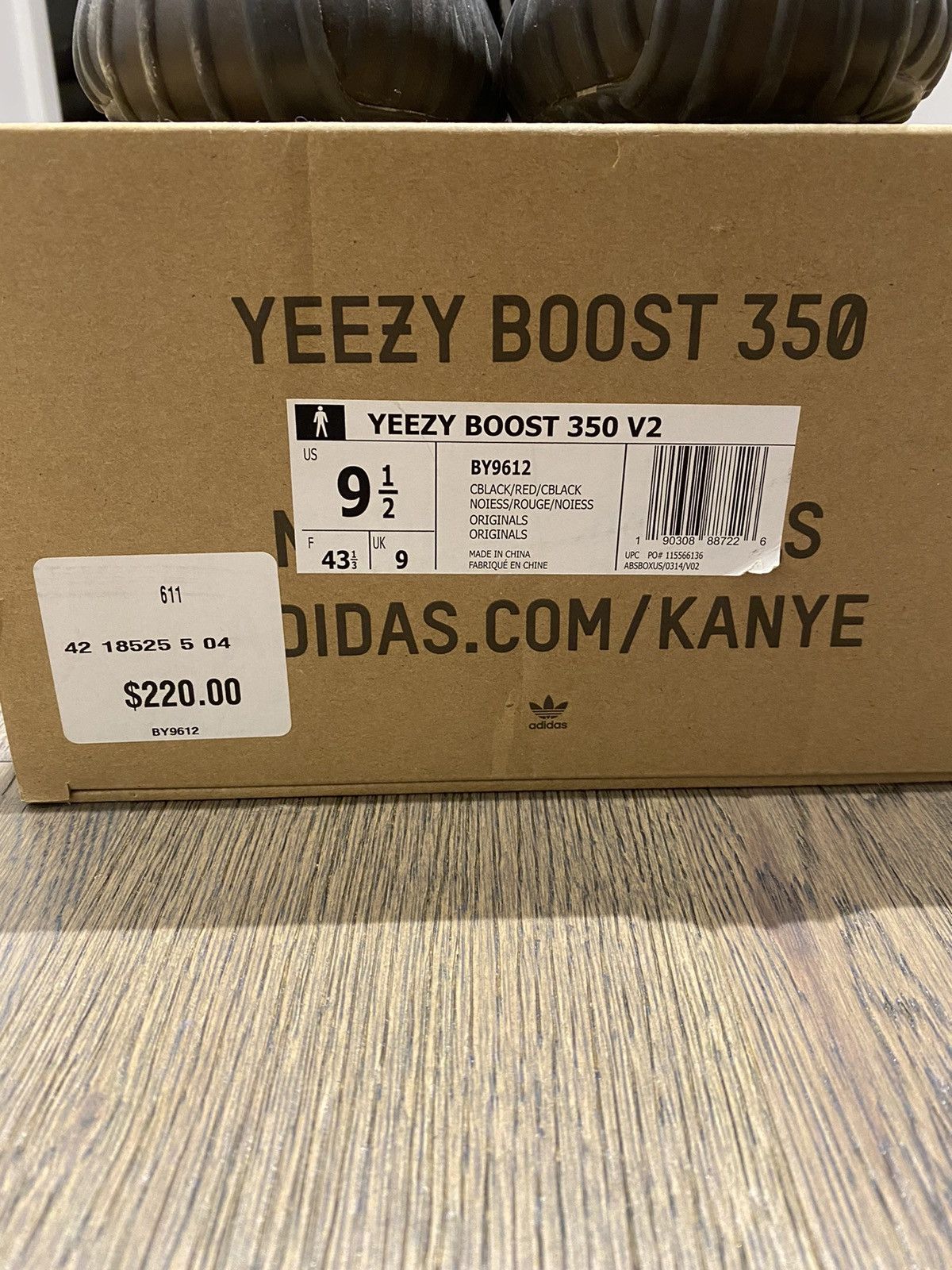 Adidas × Kanye West Yeezy Boost 350 V2 Red Stripe 2016 Size US 9.5 / EU 42-43 - 2 Thumbnail