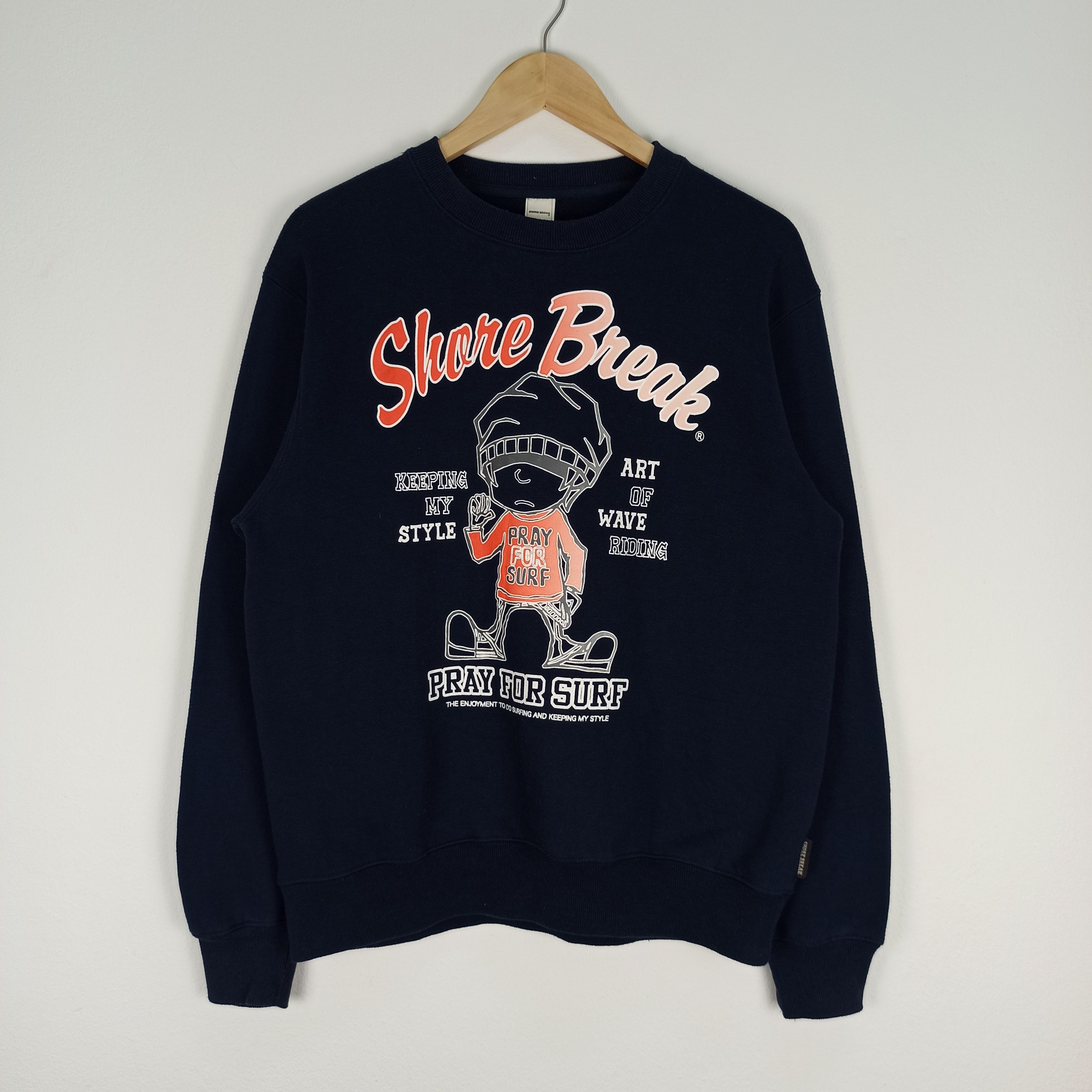 Japanese Brand 🔥Rare🔥 Pray for Surf by Shore Break Sweatshirt Size US L / EU 52-54 / 3 - 1 Thumbnail